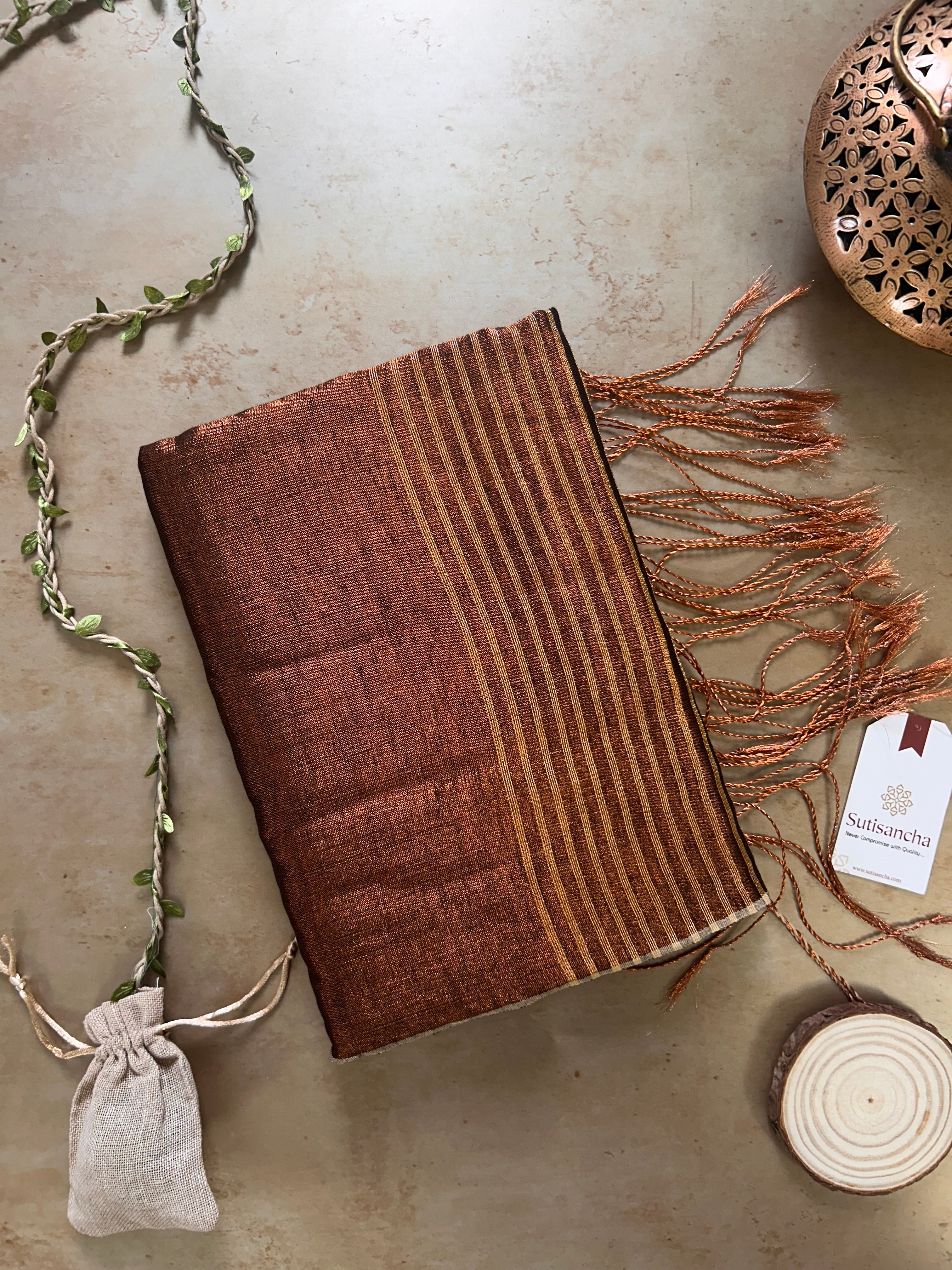 Tissue Charm Light and Lustrous Linen Saree