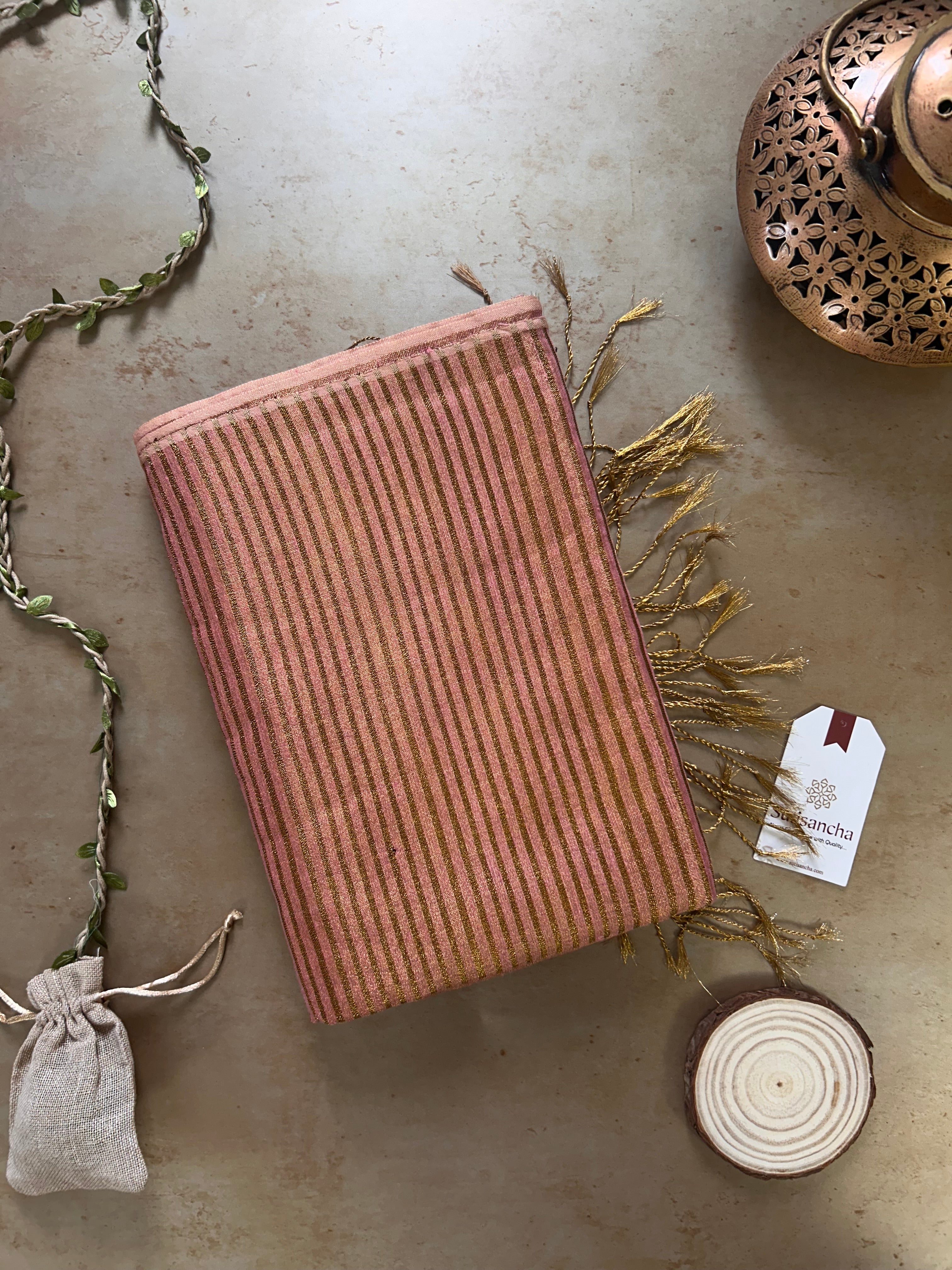 Tissue Charm Light and Lustrous Linen Saree