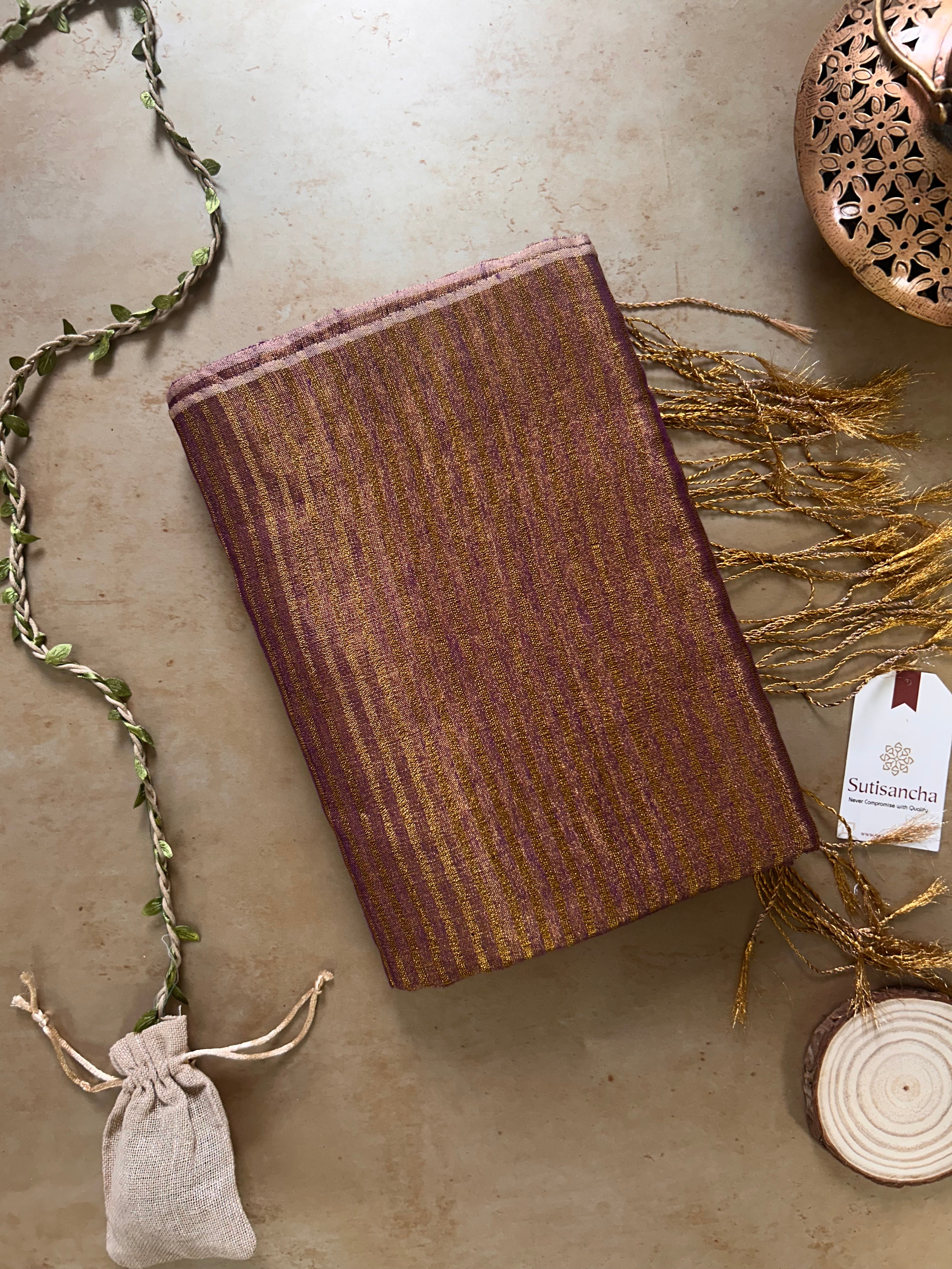 Tissue Charm Light and Lustrous Linen Saree