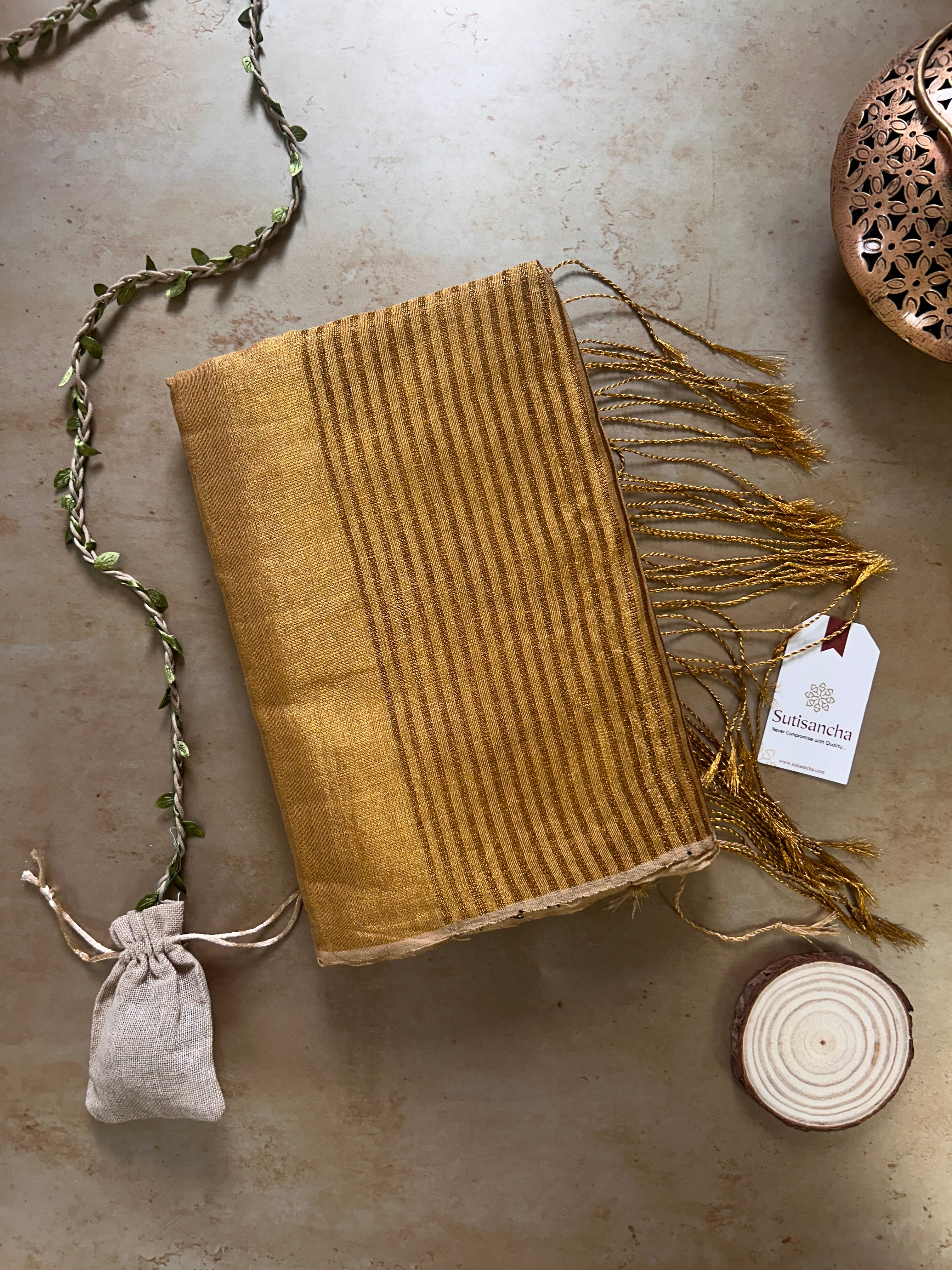 Tissue Charm Light and Lustrous Linen Saree