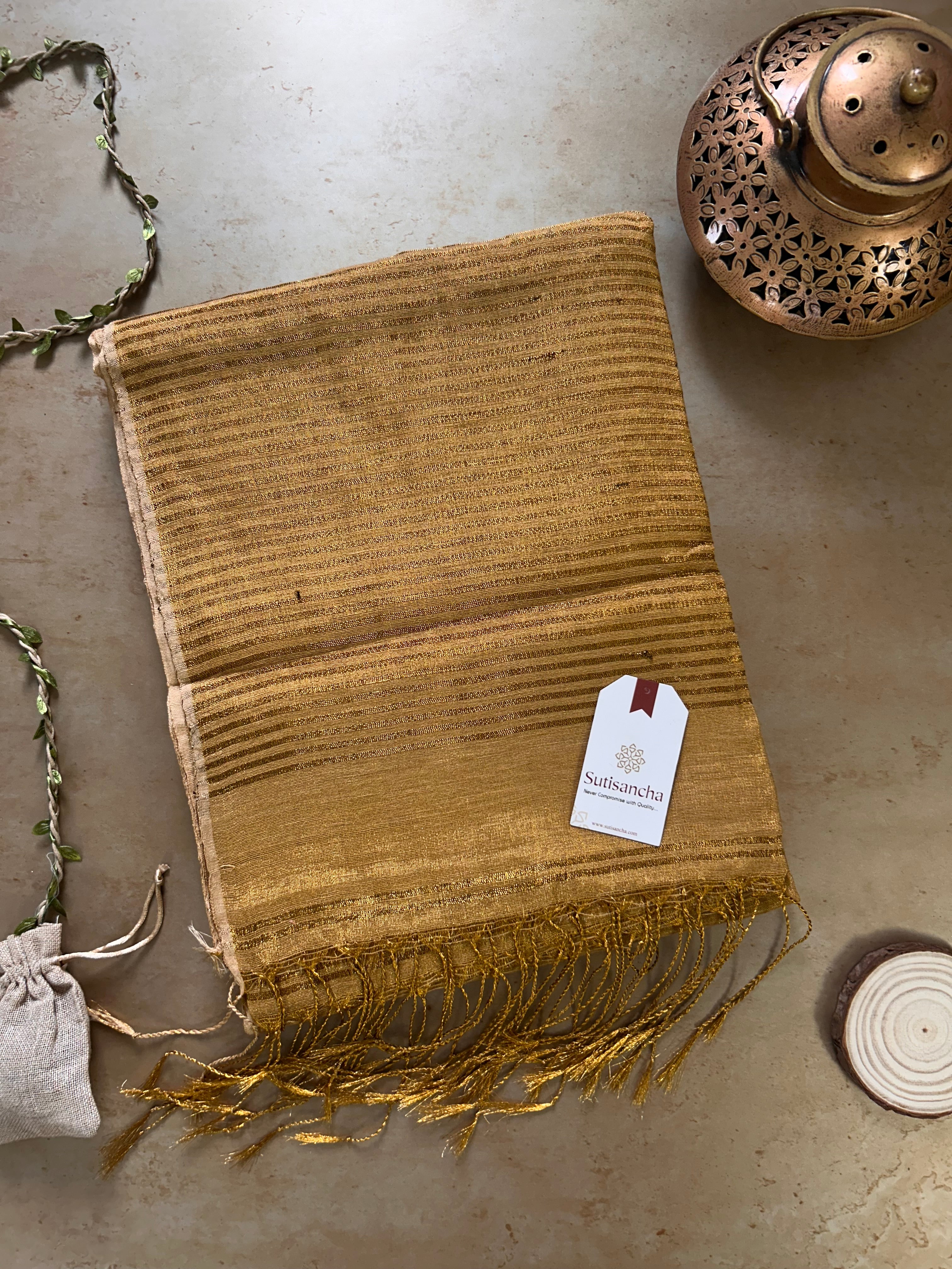 Tissue Charm Light and Lustrous Linen Saree