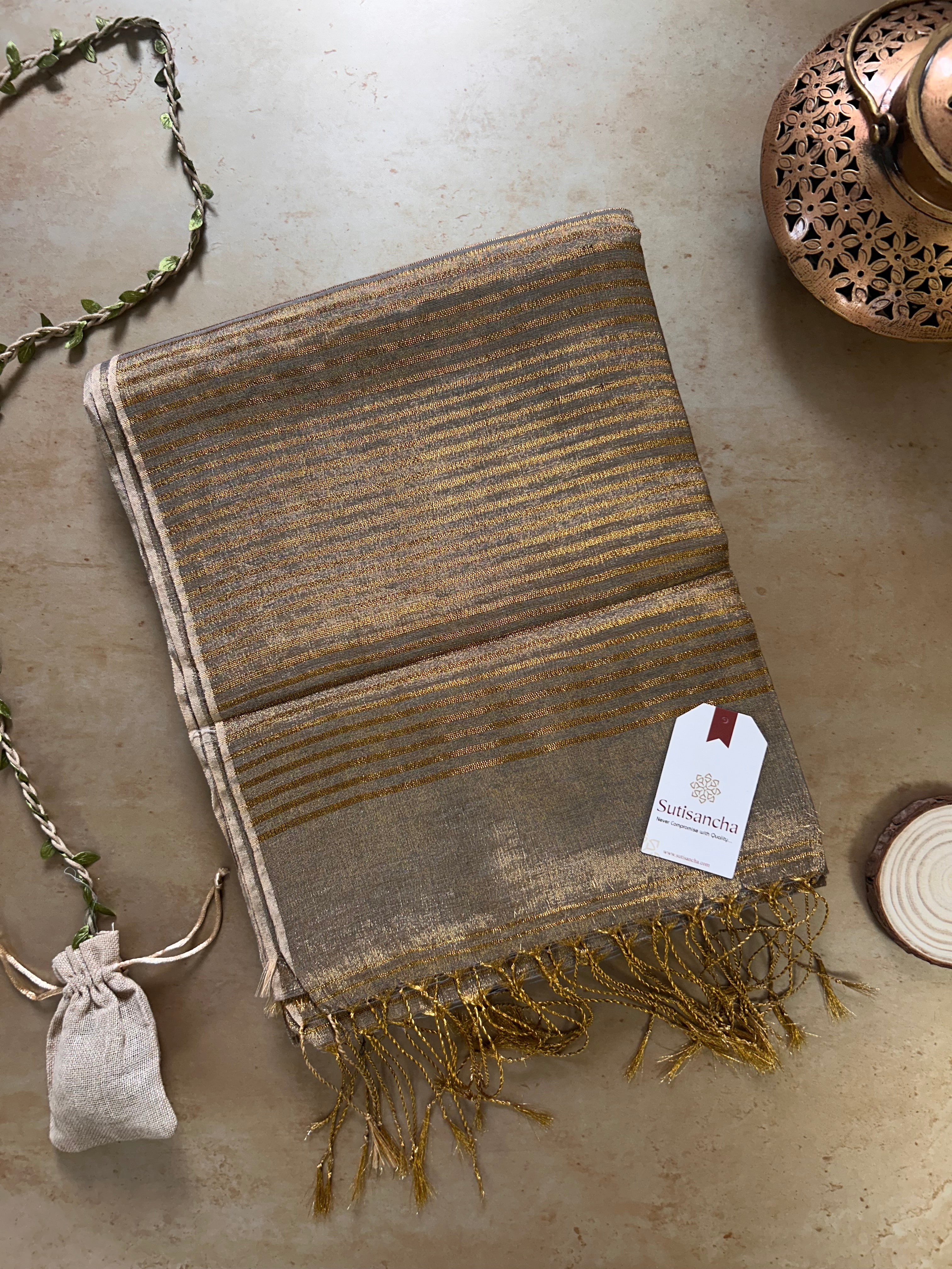 Tissue Charm Light and Lustrous Linen Saree