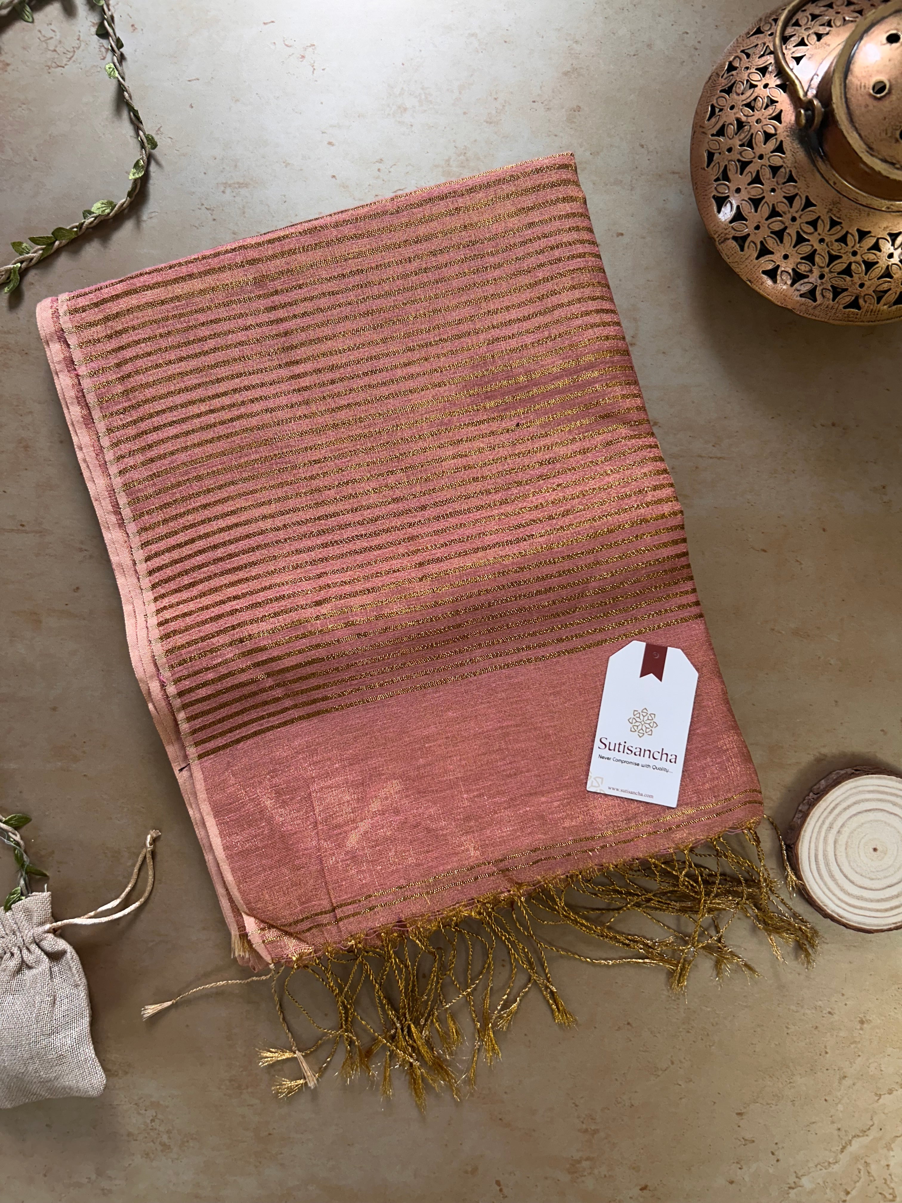 Tissue Charm Light and Lustrous Linen Saree