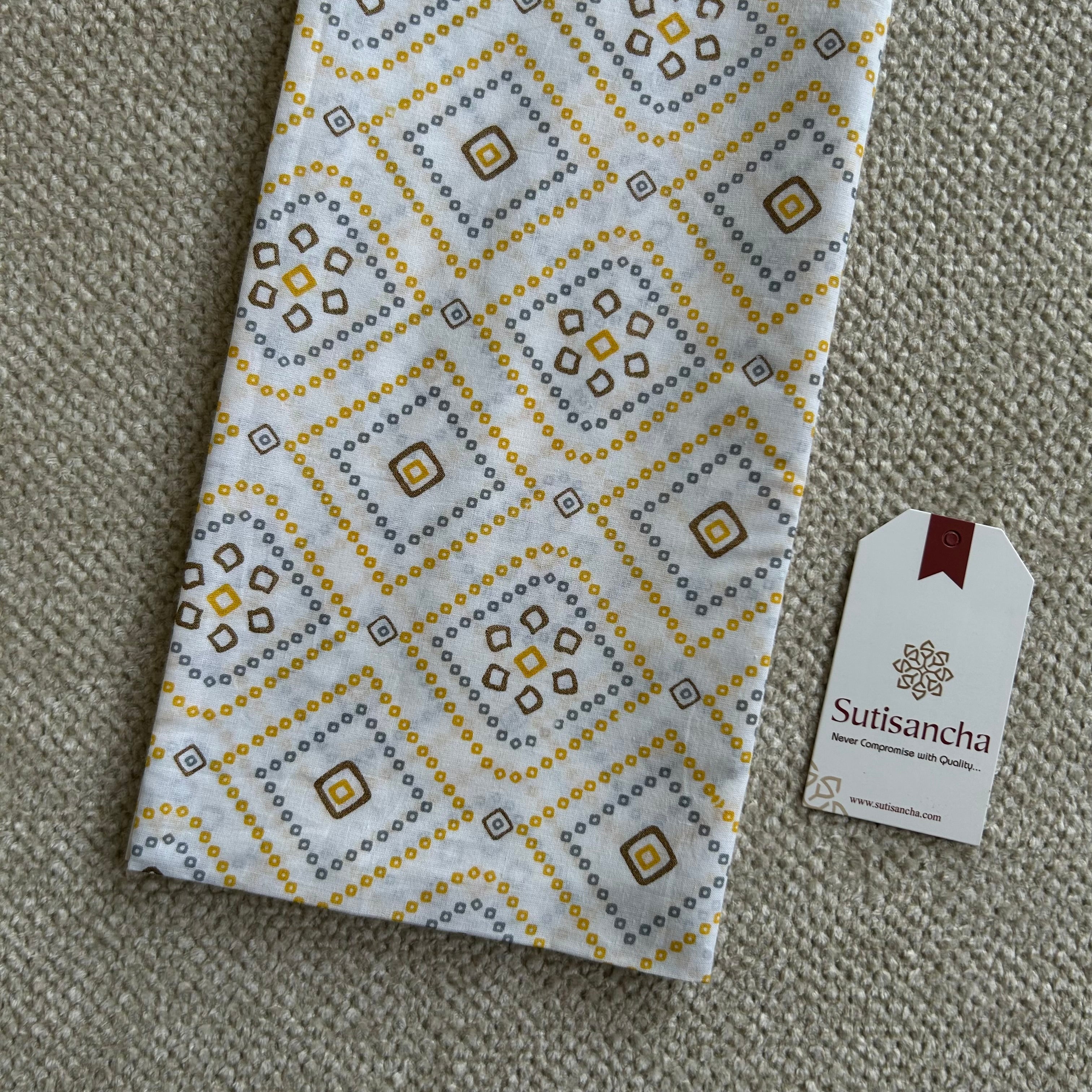Sutisancha Yellow Handloom Cotton Saree With Blouse