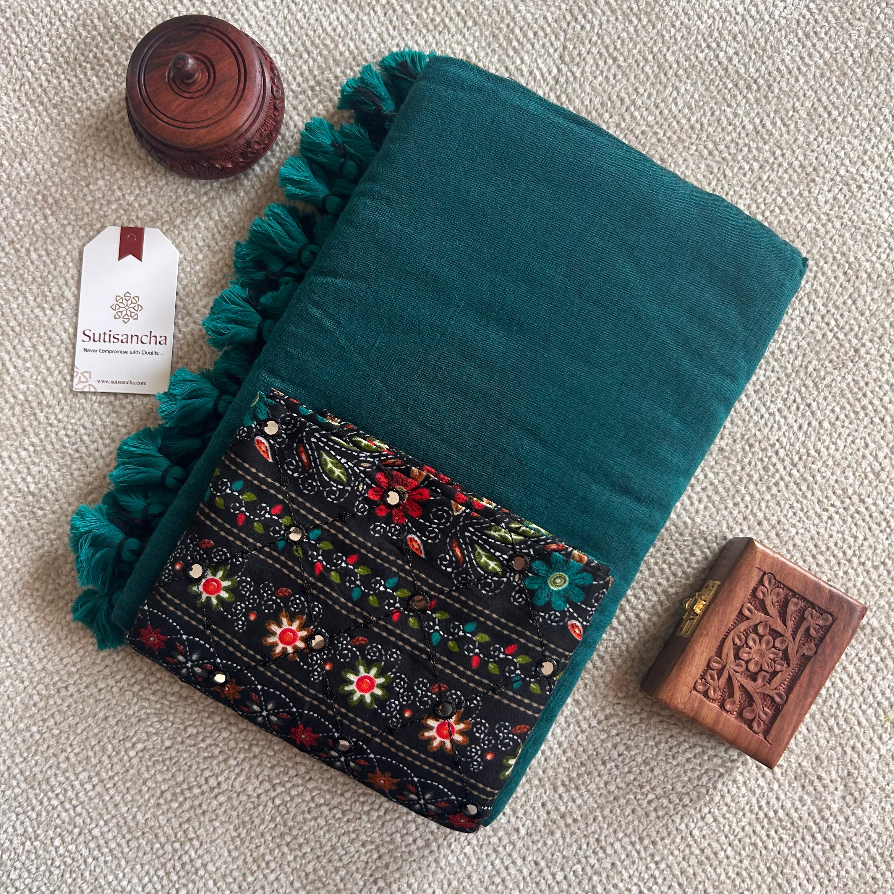 Sutisancha Rama Handloom Cotton Saree with Designer Work Blouse