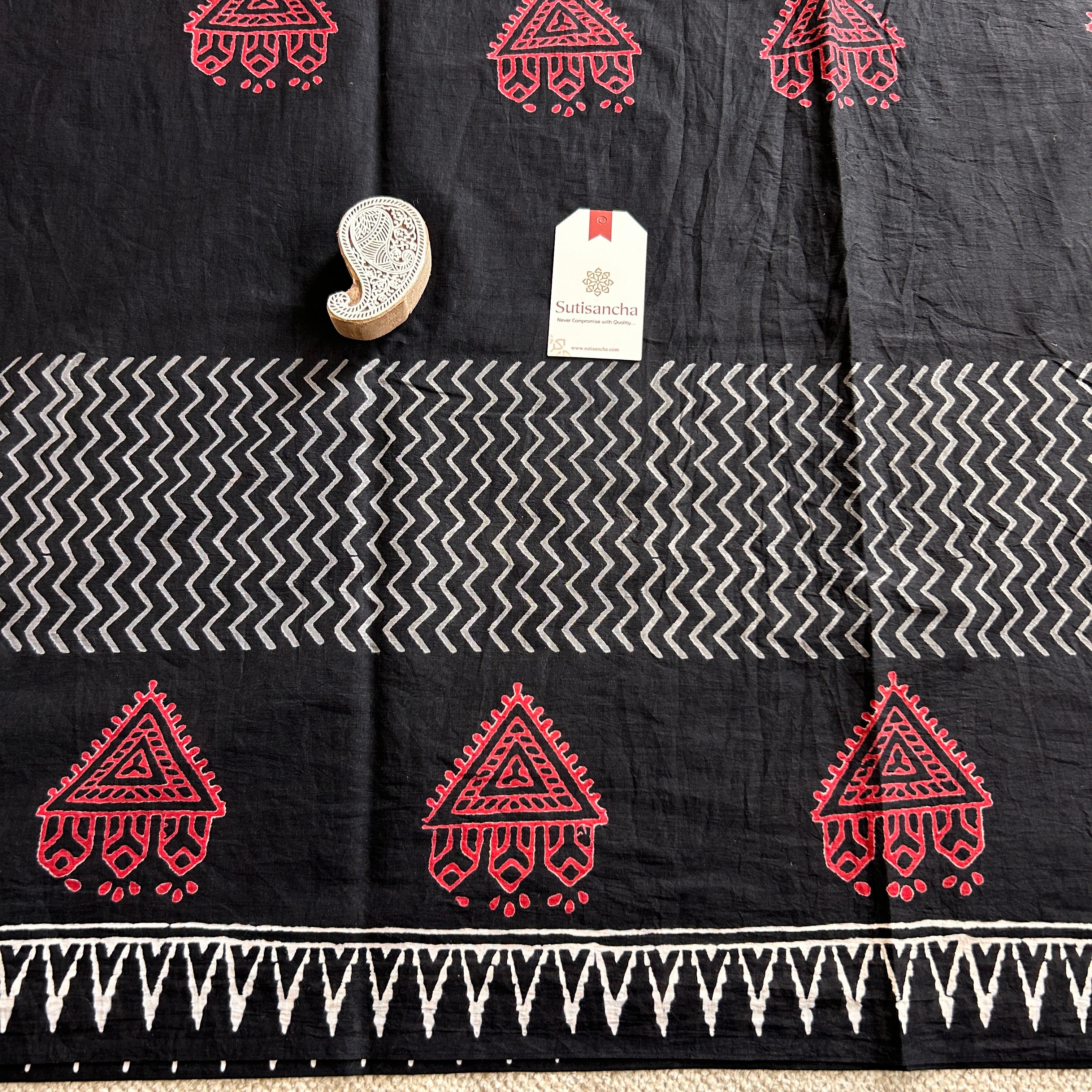 Bagru Hand Block Printed Mulmul Cotton Designer Saree