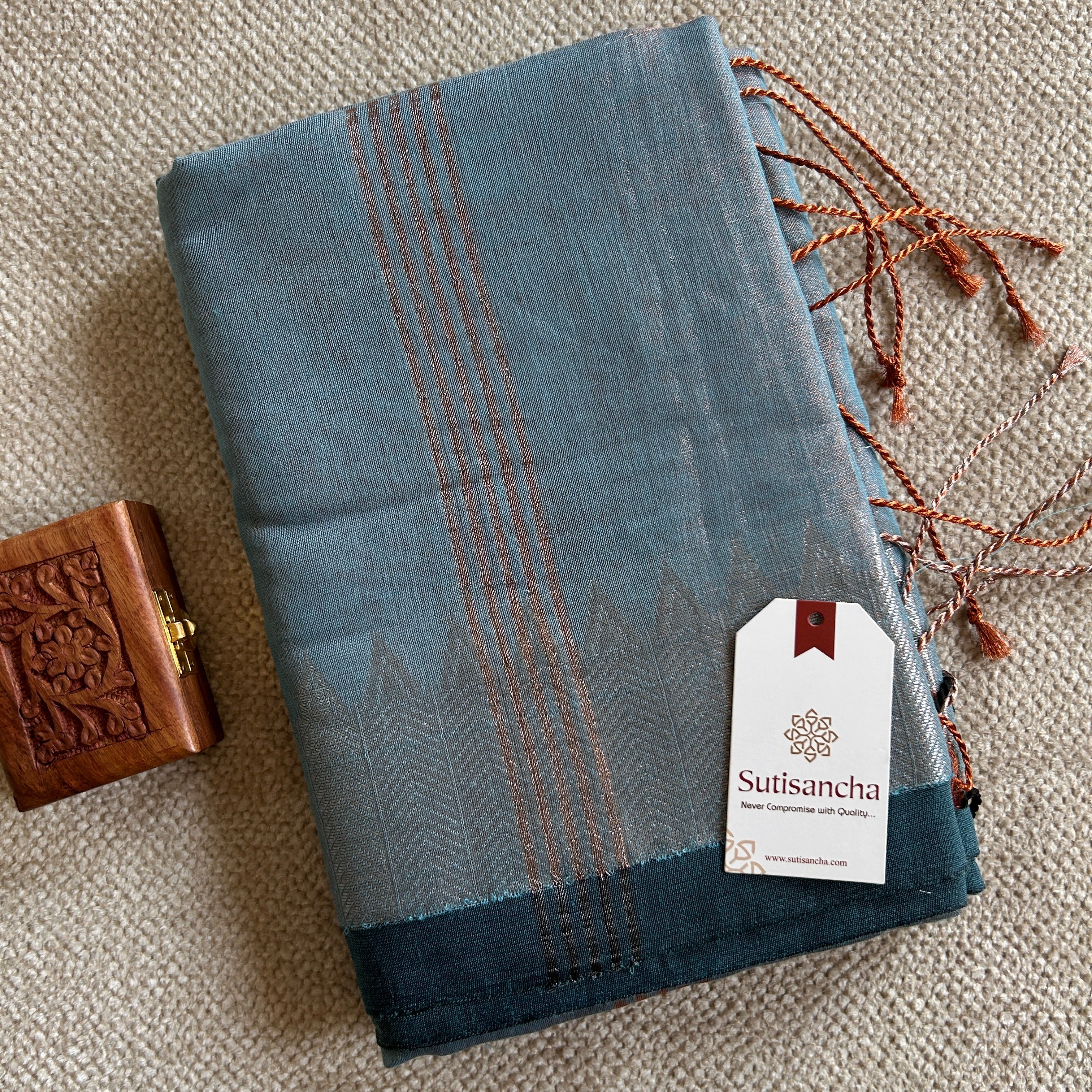 Sutisancha Handloom Designer Cotton Tissue Saree