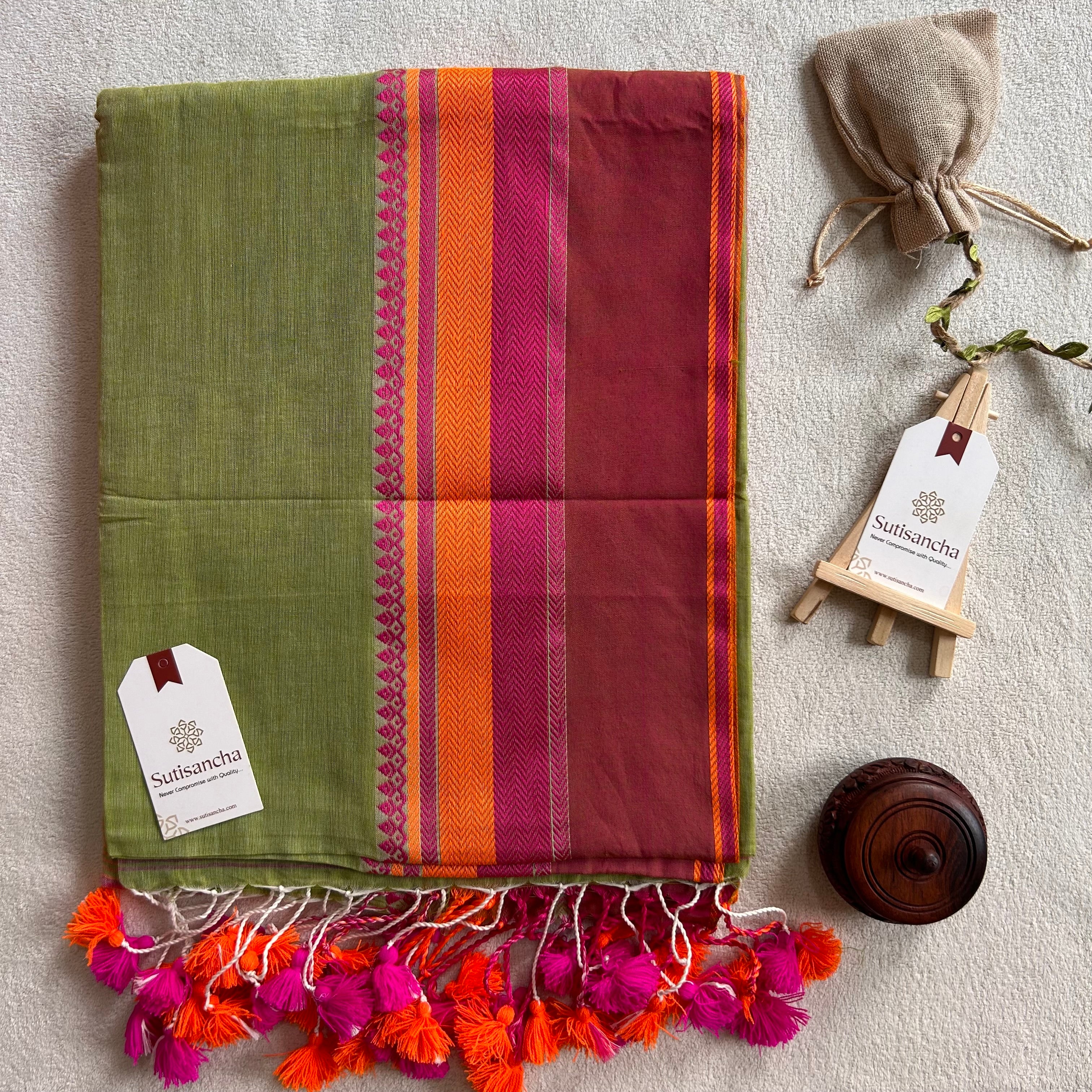 Sutisancha Handwoven Bliss Bengal Cotton Saree