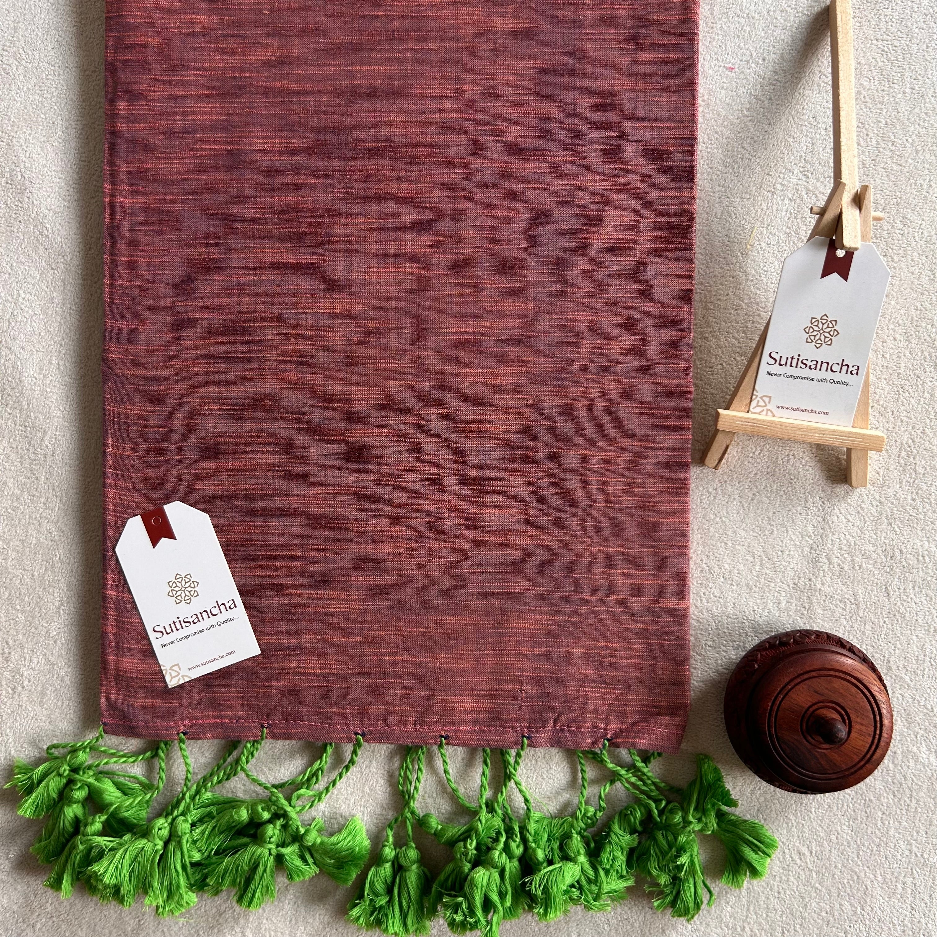 Sutisancha Almond & Parrot Border Handloom Saree