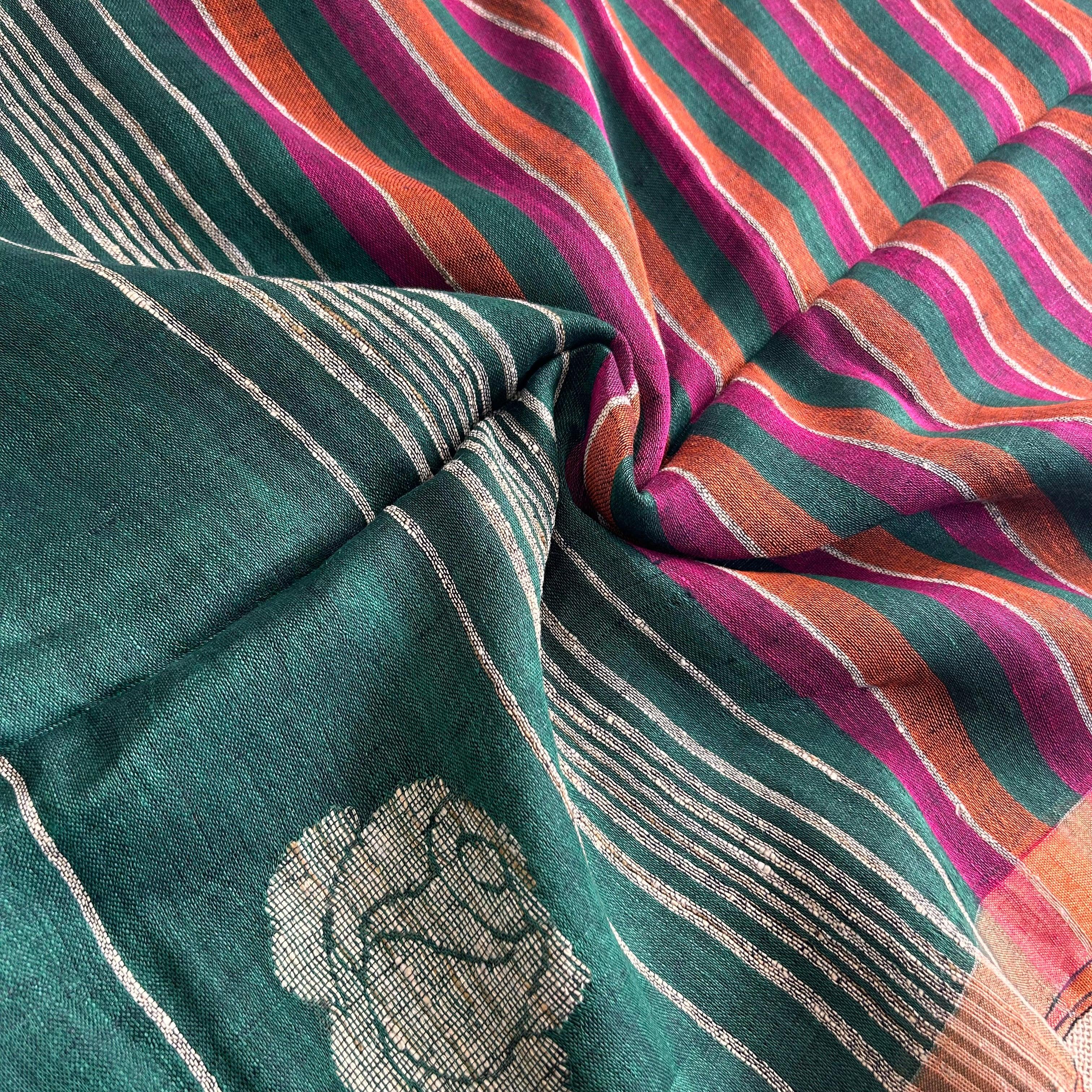 Sutisancha Pure Linen Saree with Blouse piace - Suti Sancha