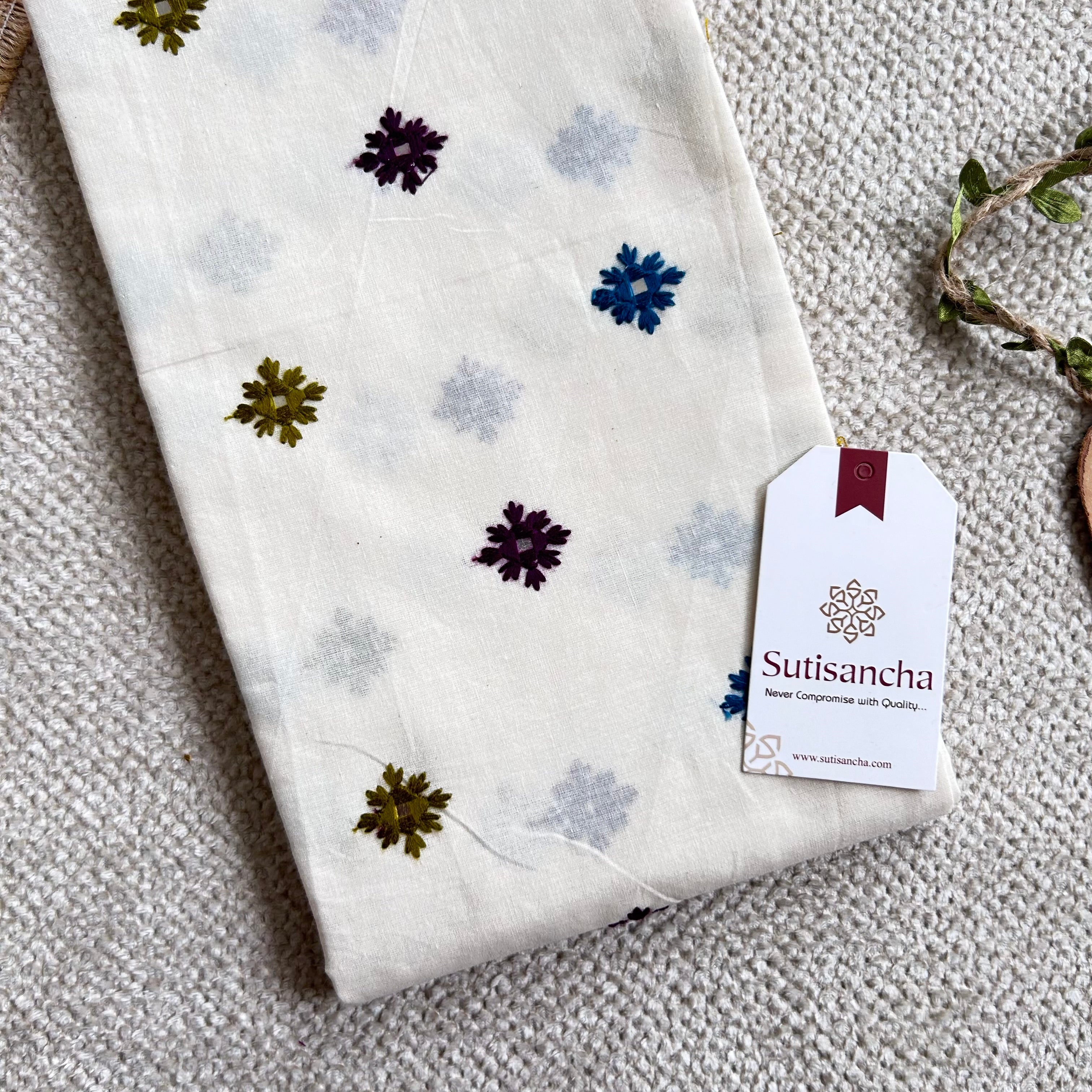 Sutisancha Magenta Cotton Saree Designer Work Blouse