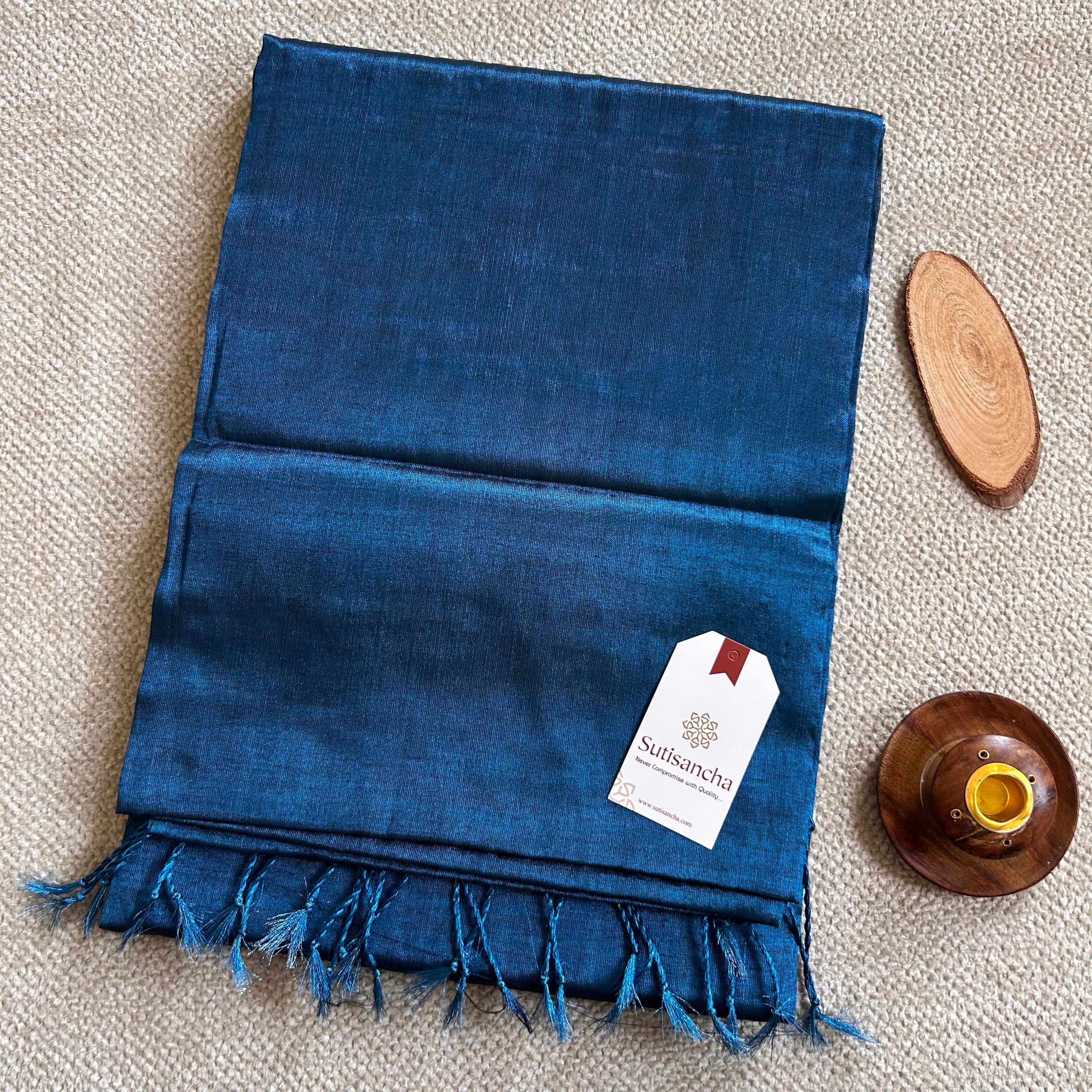 Sutisancha Indigoblue Handloom Tissue Saree