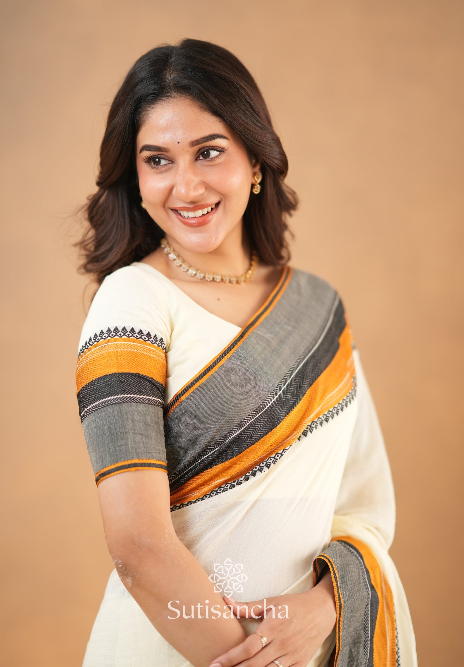Sutisancha Handwoven Bliss Bengal Cotton Saree