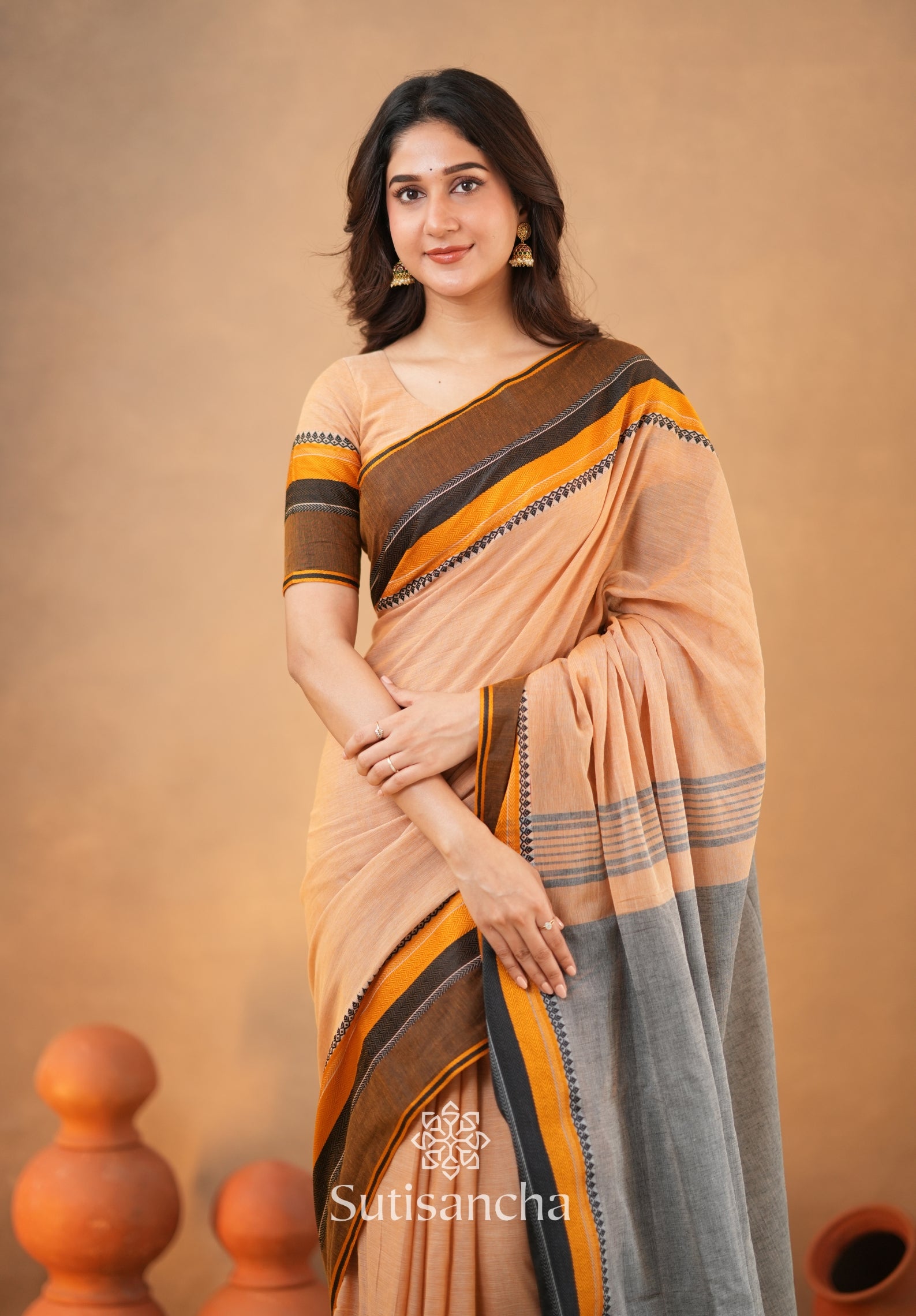 Sutisancha Handwoven Bliss Bengal Cotton Saree