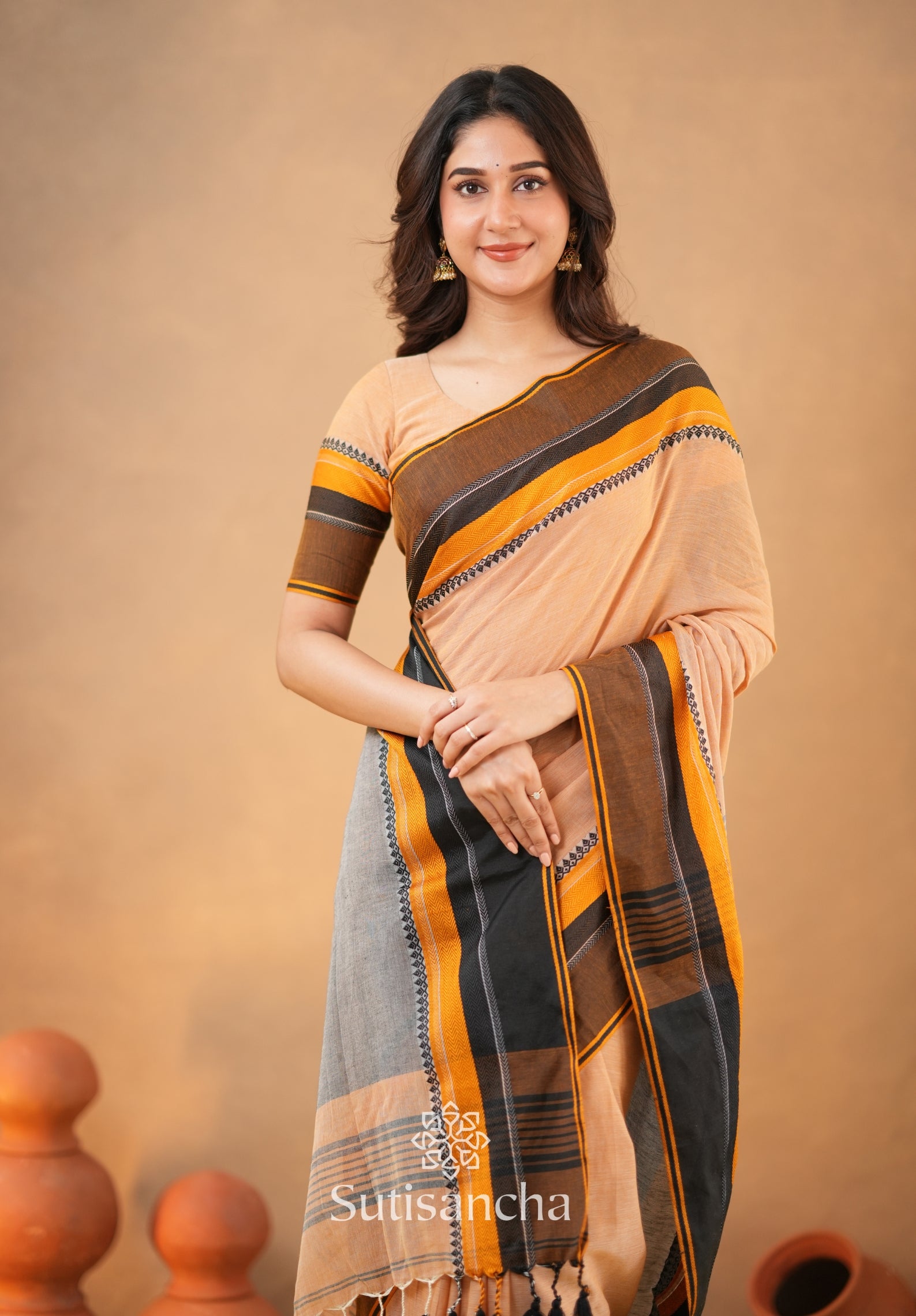 Sutisancha Handwoven Bliss Bengal Cotton Saree