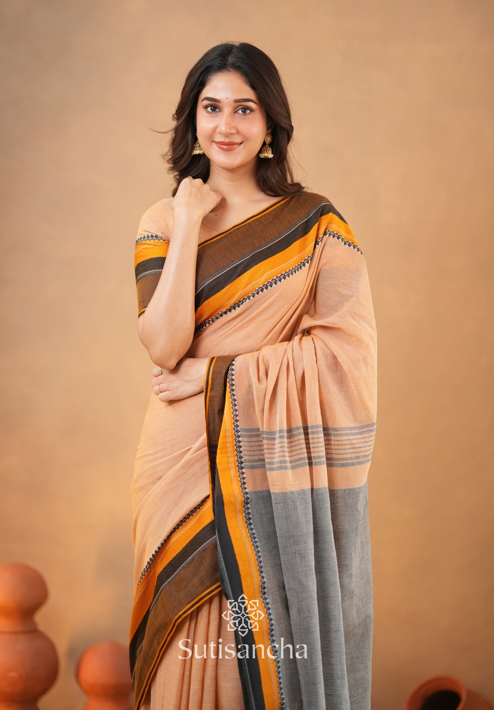 Sutisancha Handwoven Bliss Bengal Cotton Saree