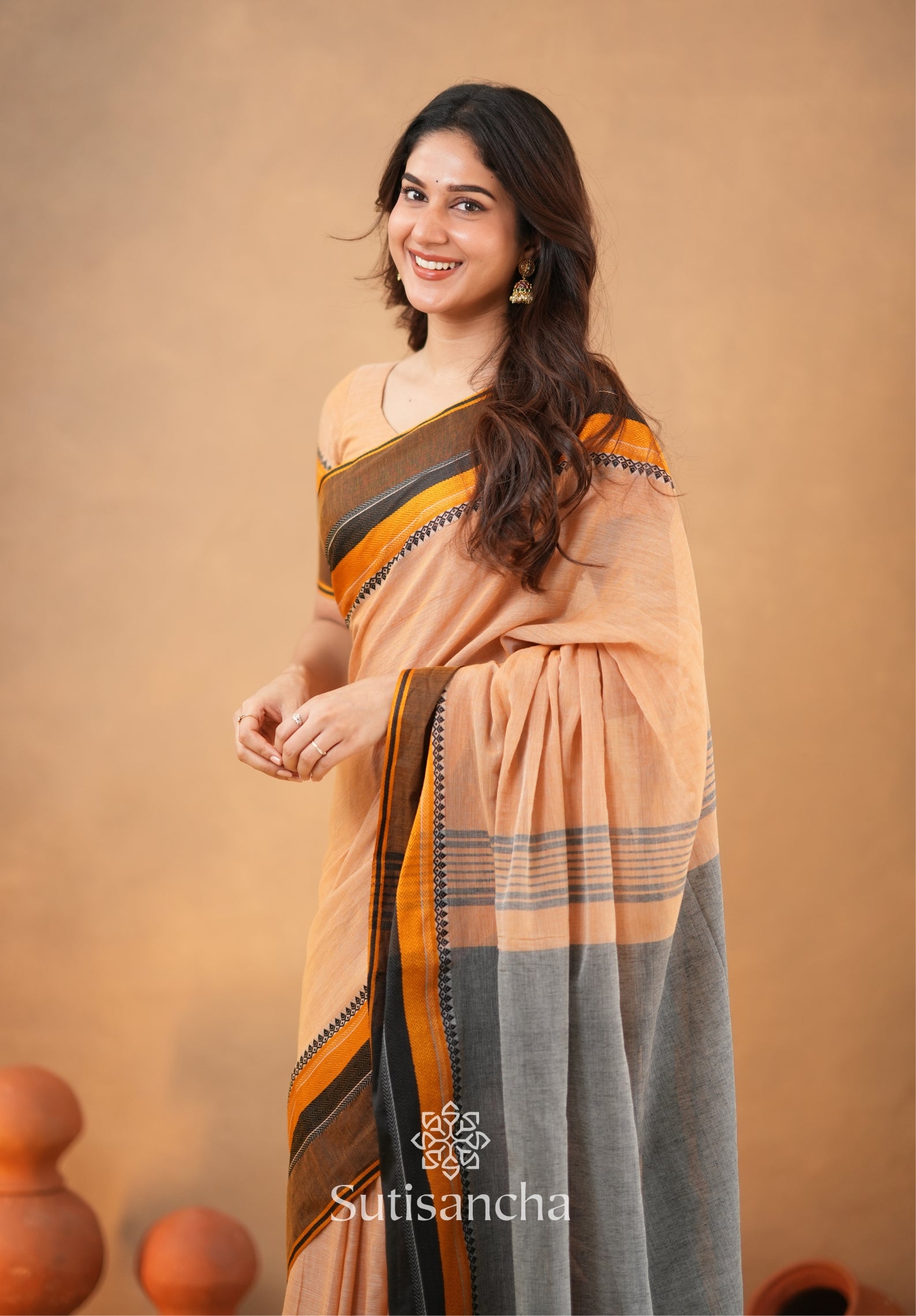 Sutisancha Handwoven Bliss Bengal Cotton Saree