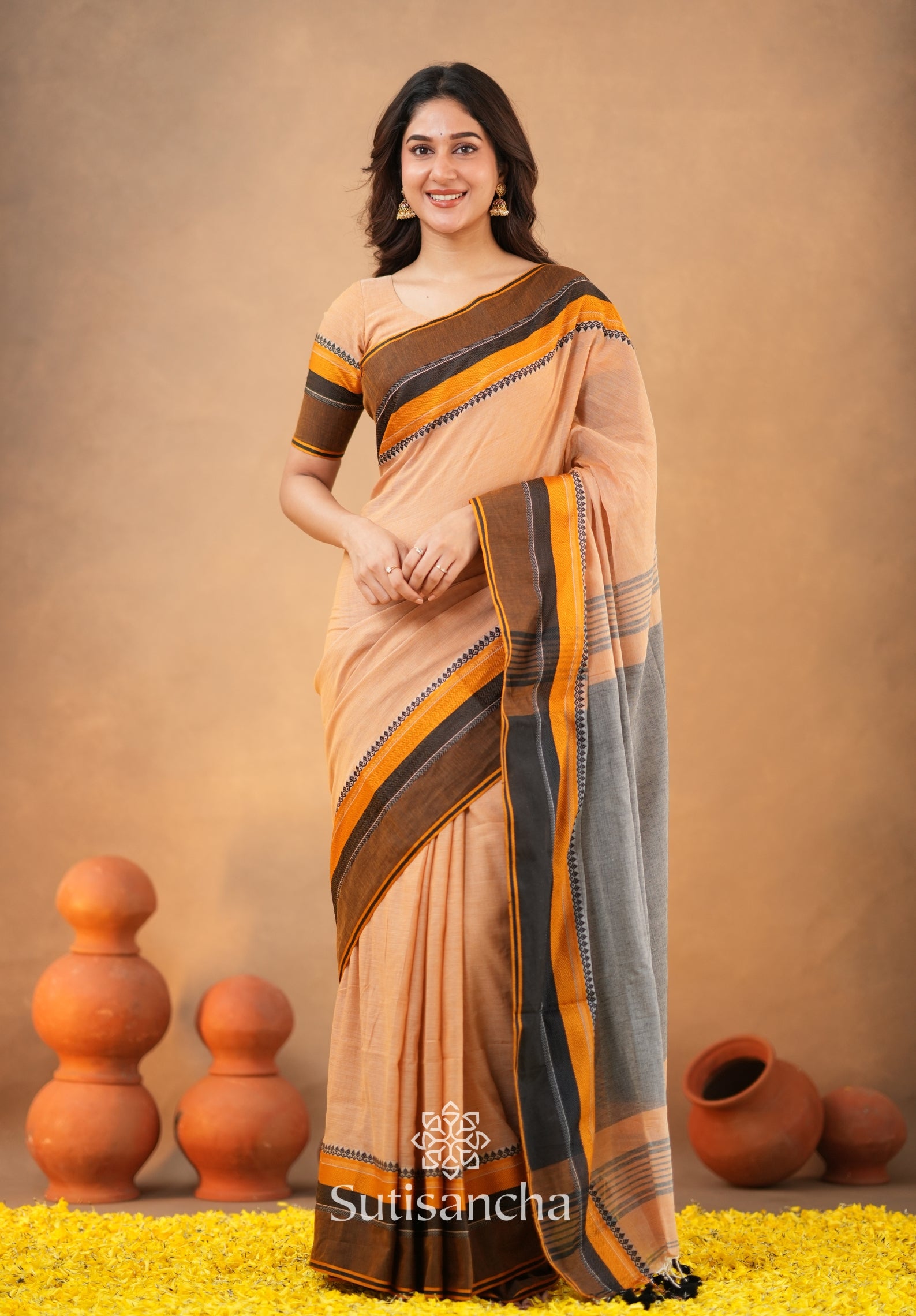 Sutisancha Handwoven Bliss Bengal Cotton Saree
