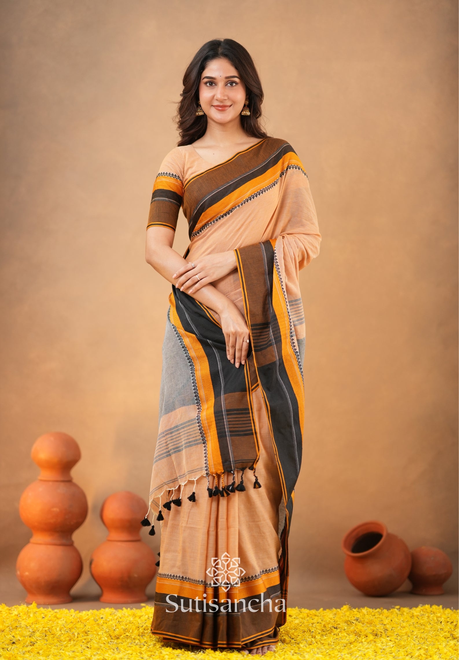 Sutisancha Handwoven Bliss Bengal Cotton Saree