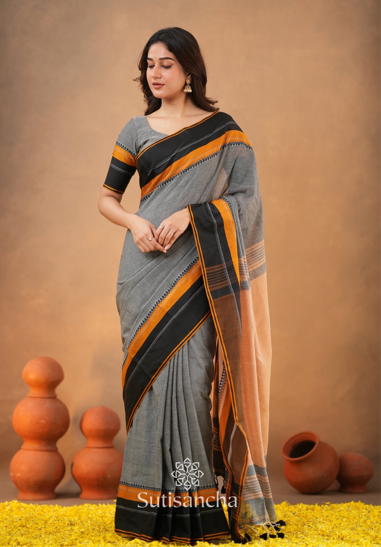 Sutisancha Handwoven Bliss Bengal Cotton Saree