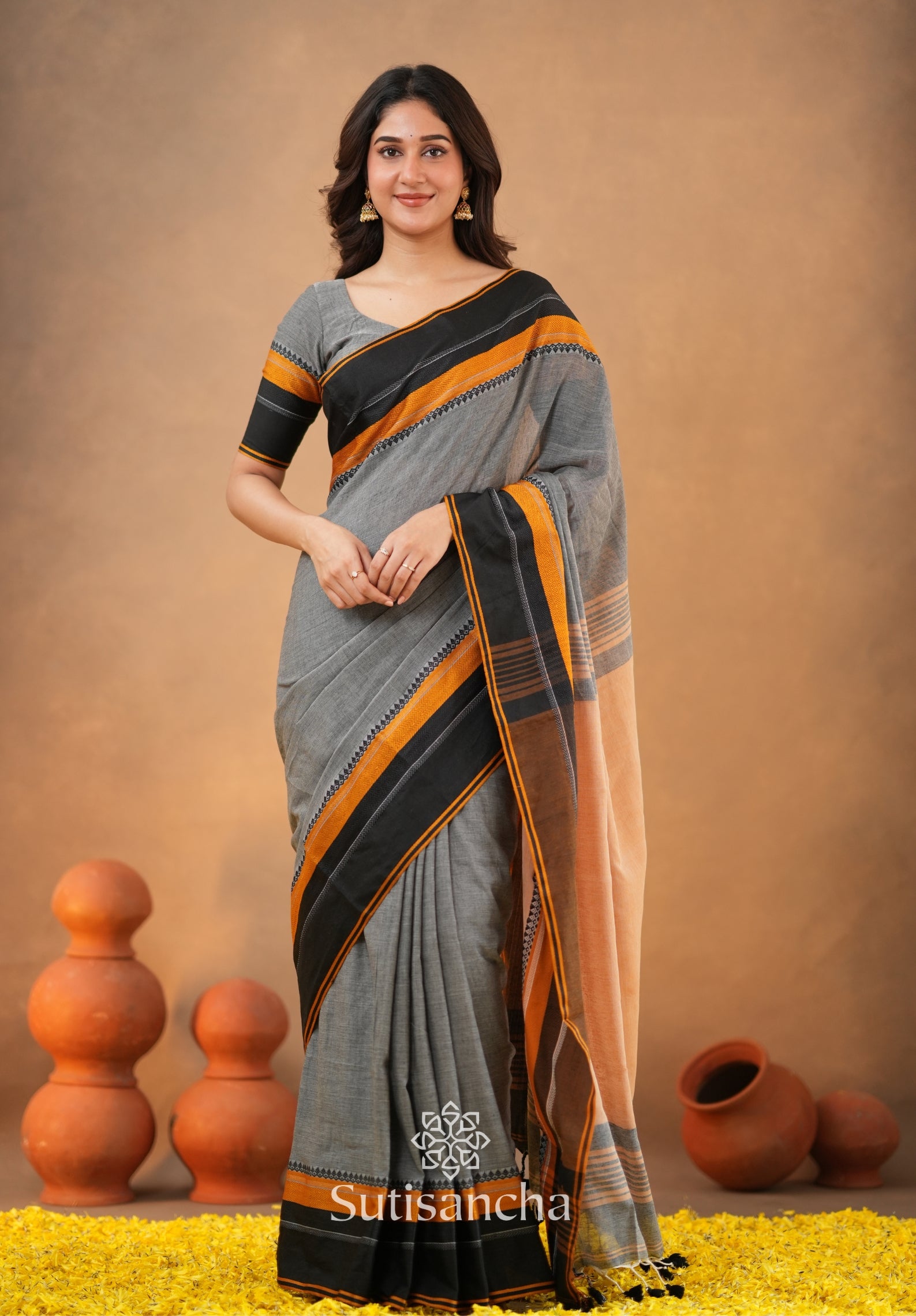 Sutisancha Handwoven Bliss Bengal Cotton Saree