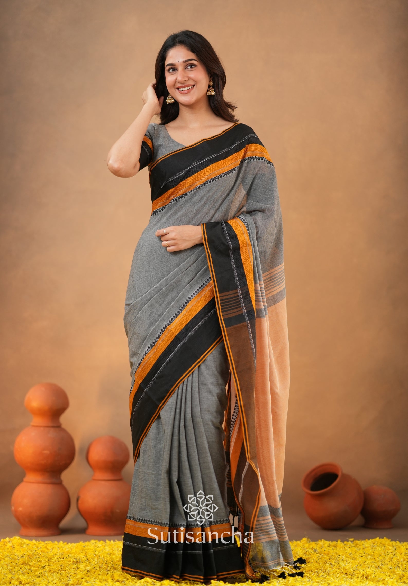 Sutisancha Handwoven Bliss Bengal Cotton Saree