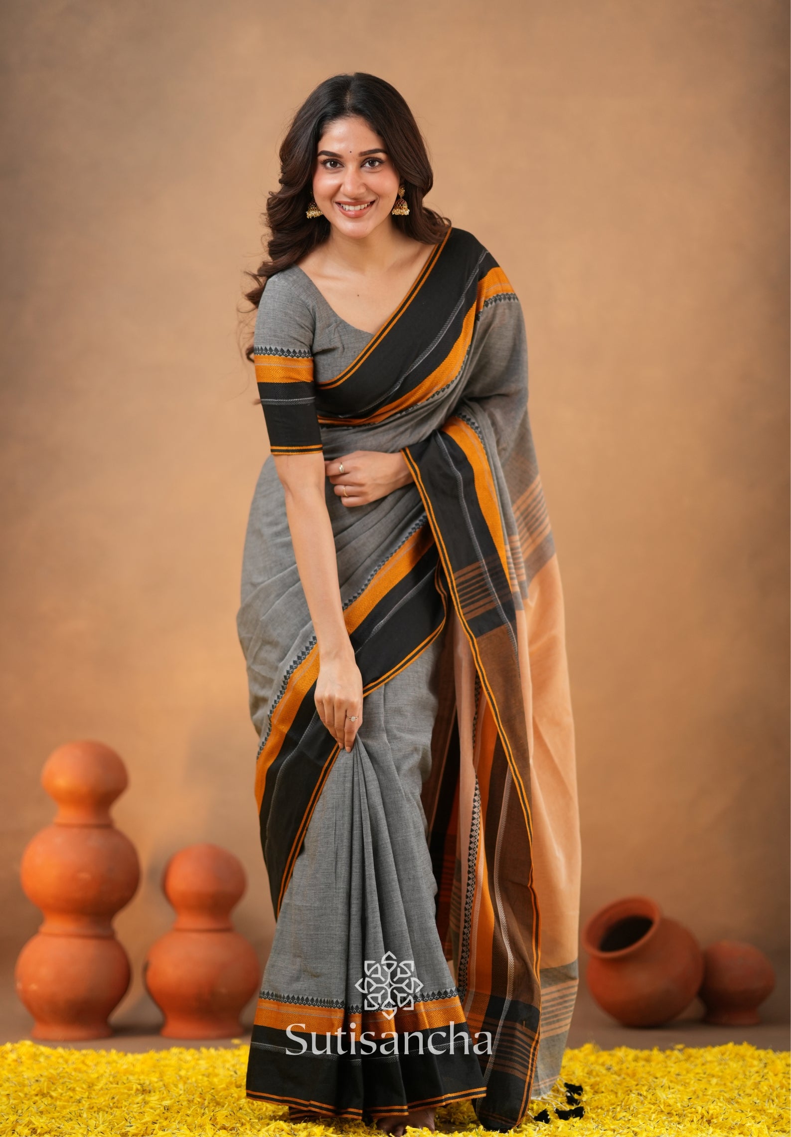 Sutisancha Handwoven Bliss Bengal Cotton Saree