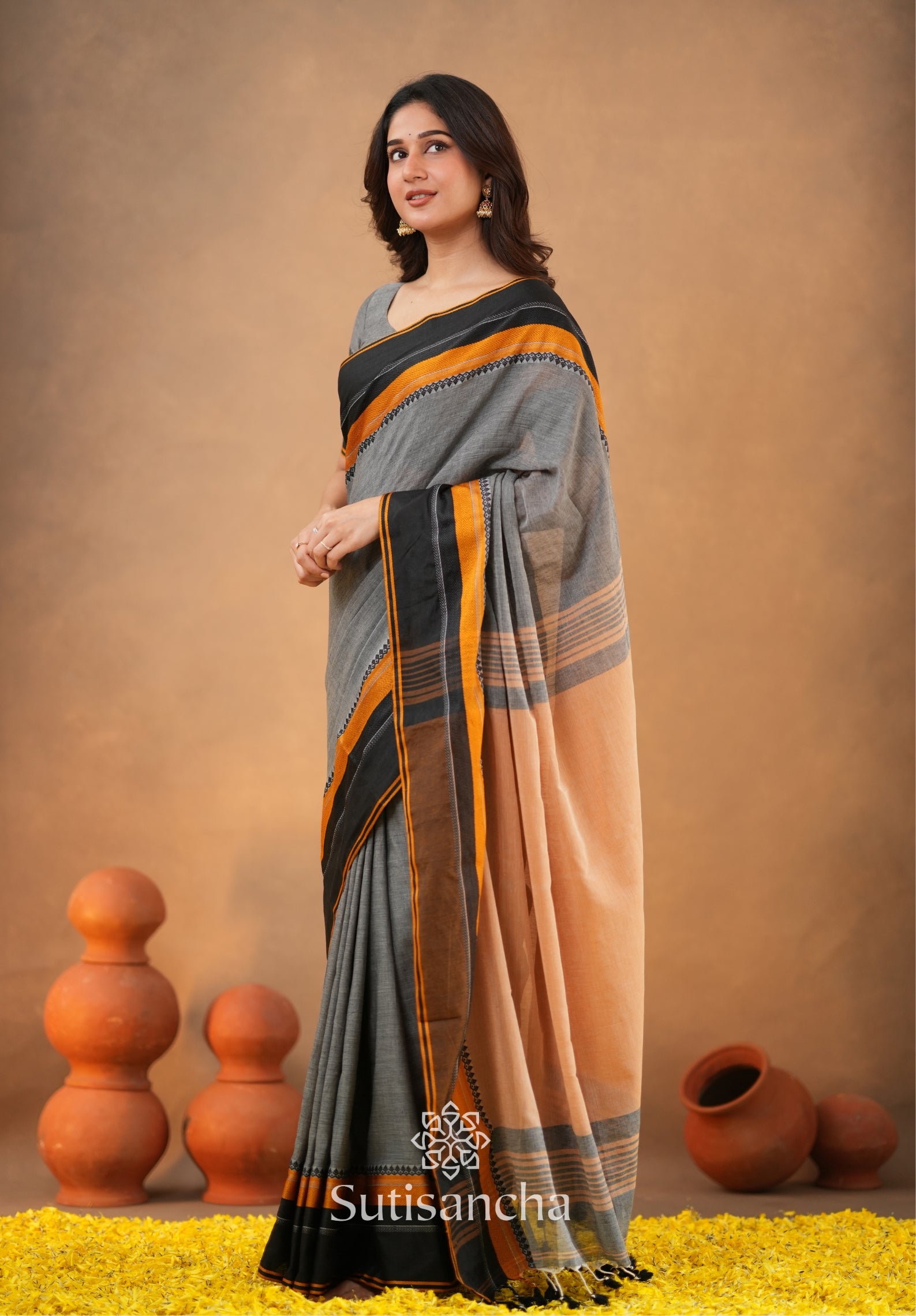 Sutisancha Handwoven Bliss Bengal Cotton Saree
