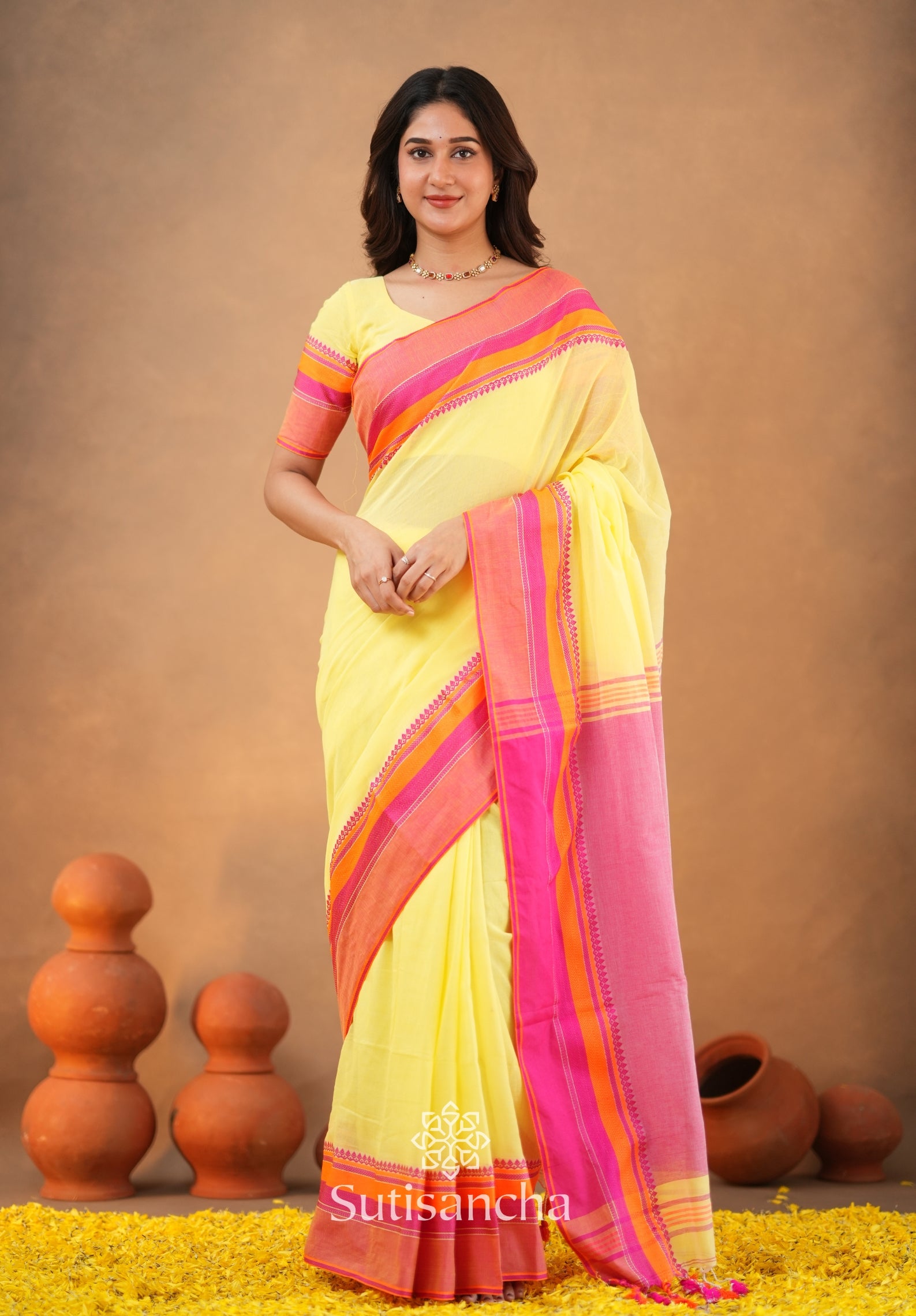 Sutisancha Handwoven Bliss Bengal Cotton Saree