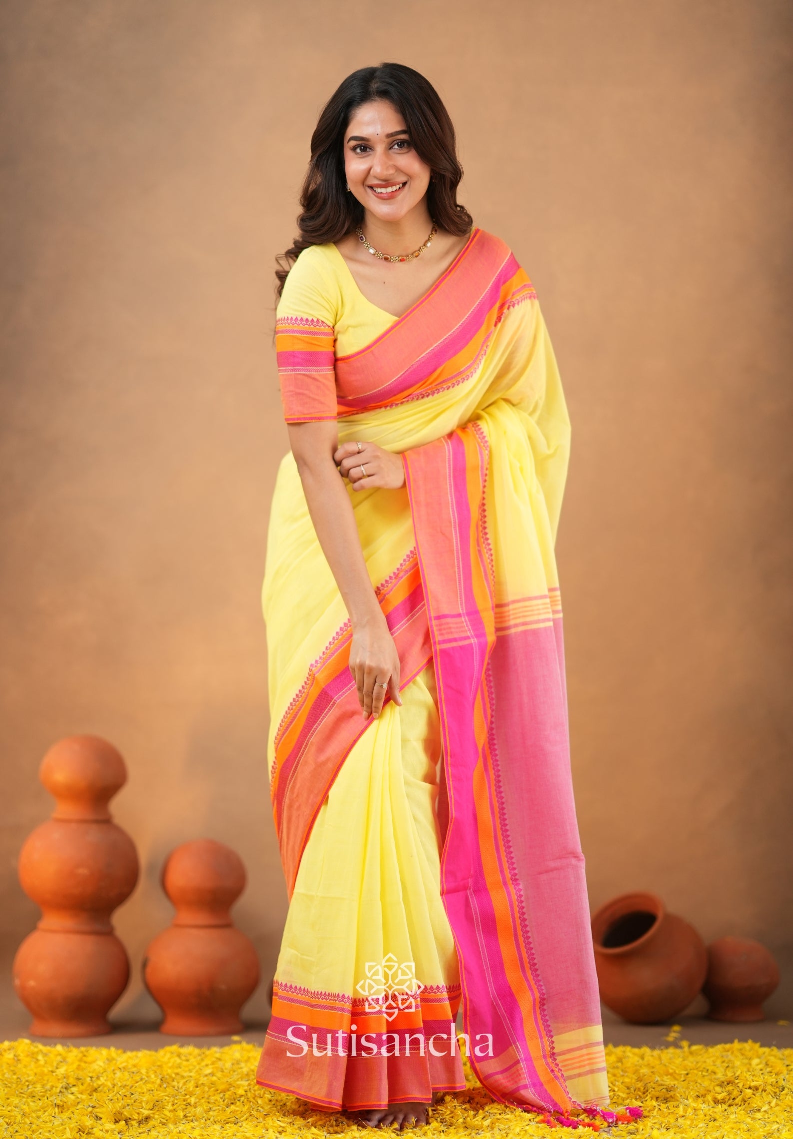 Sutisancha Handwoven Bliss Bengal Cotton Saree