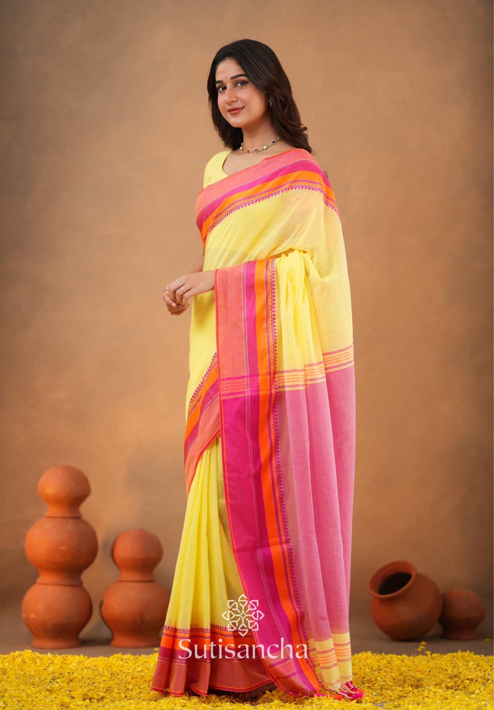Sutisancha Handwoven Bliss Bengal Cotton Saree