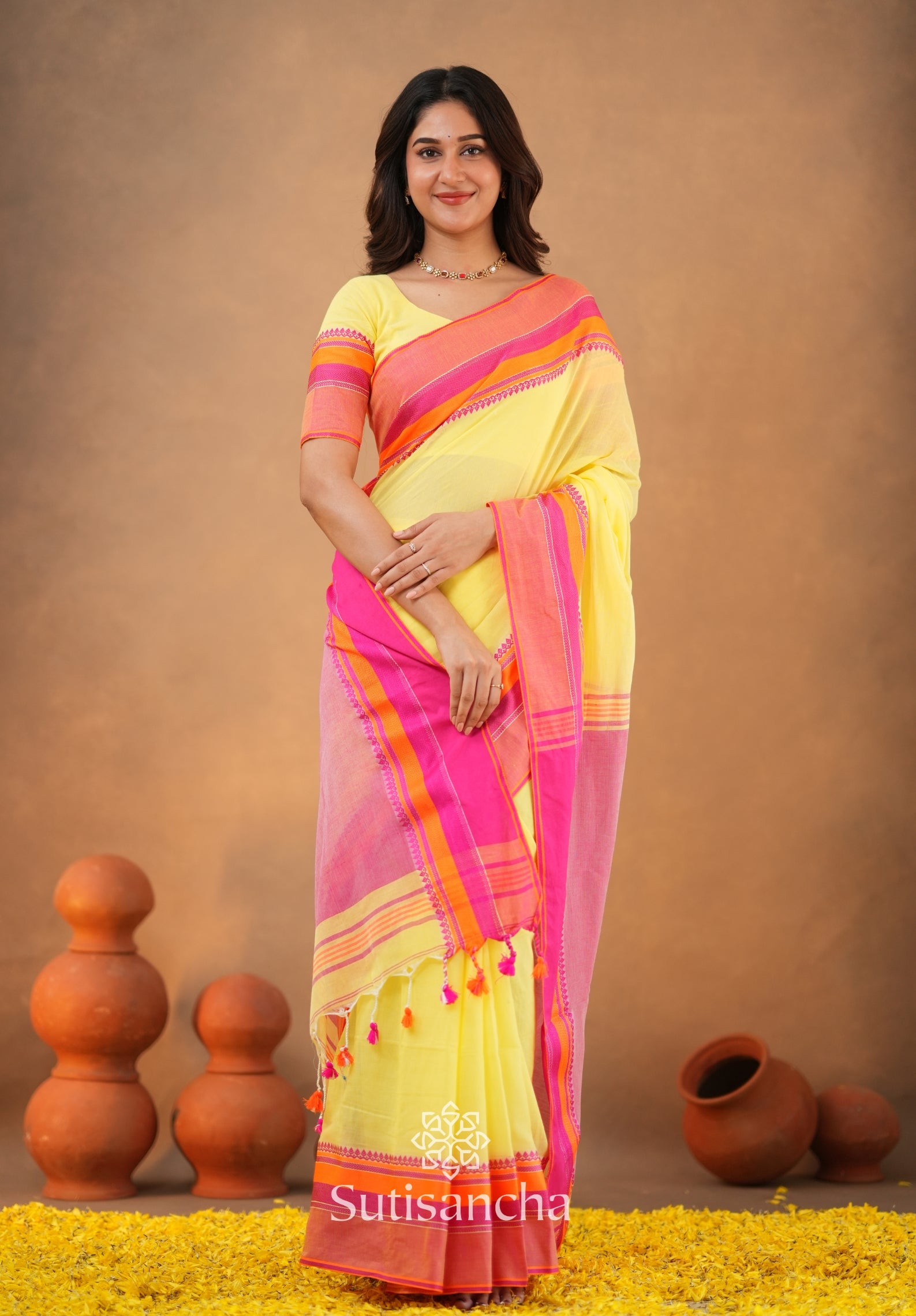 Sutisancha Handwoven Bliss Bengal Cotton Saree