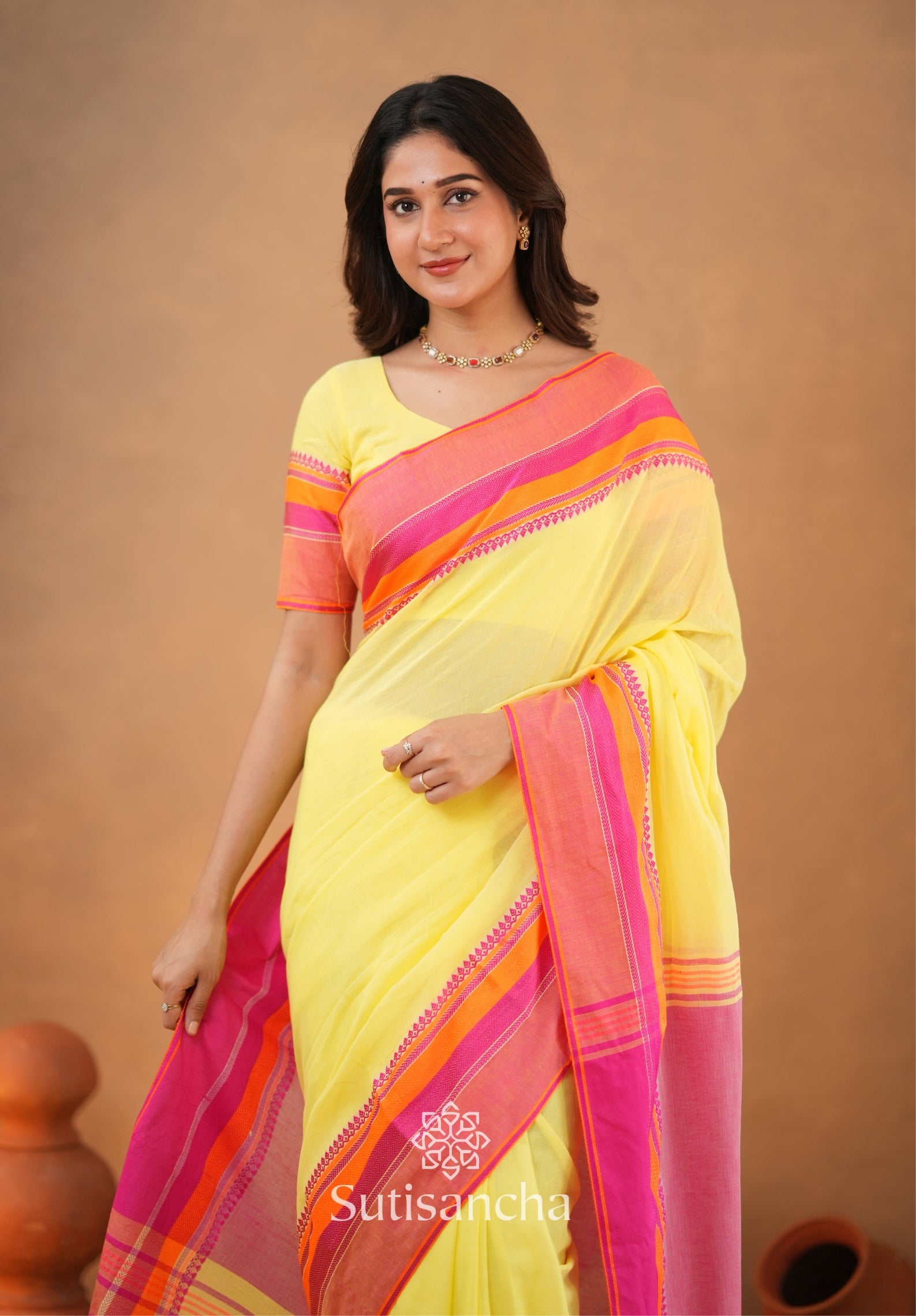 Sutisancha Handwoven Bliss Bengal Cotton Saree