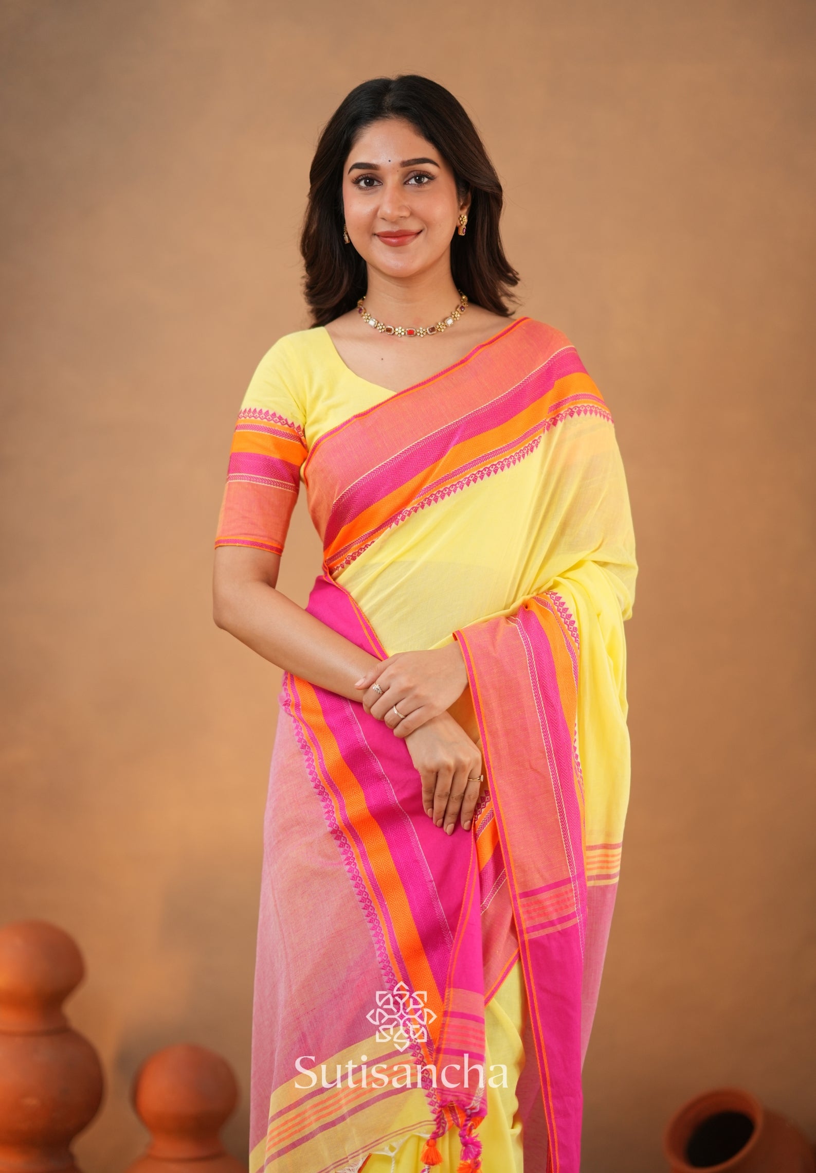 Sutisancha Handwoven Bliss Bengal Cotton Saree