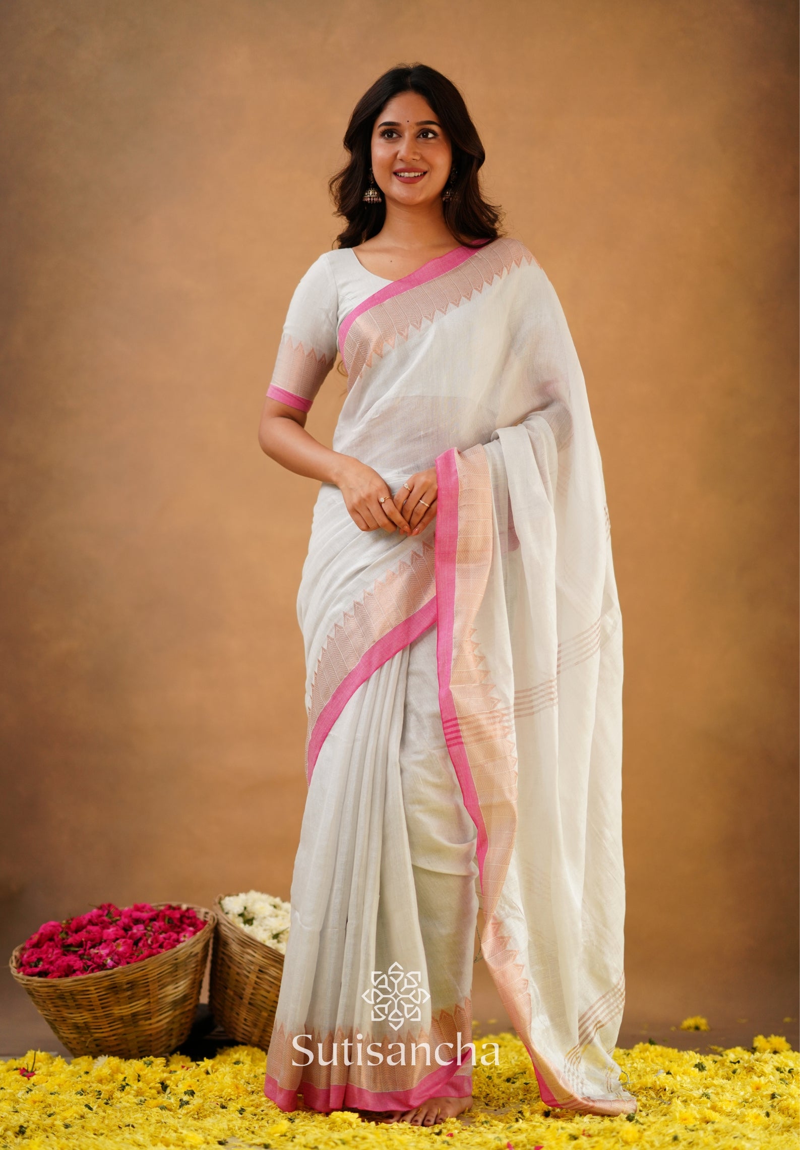 Sutisancha Handloom Cotton Designer Tissue Saree