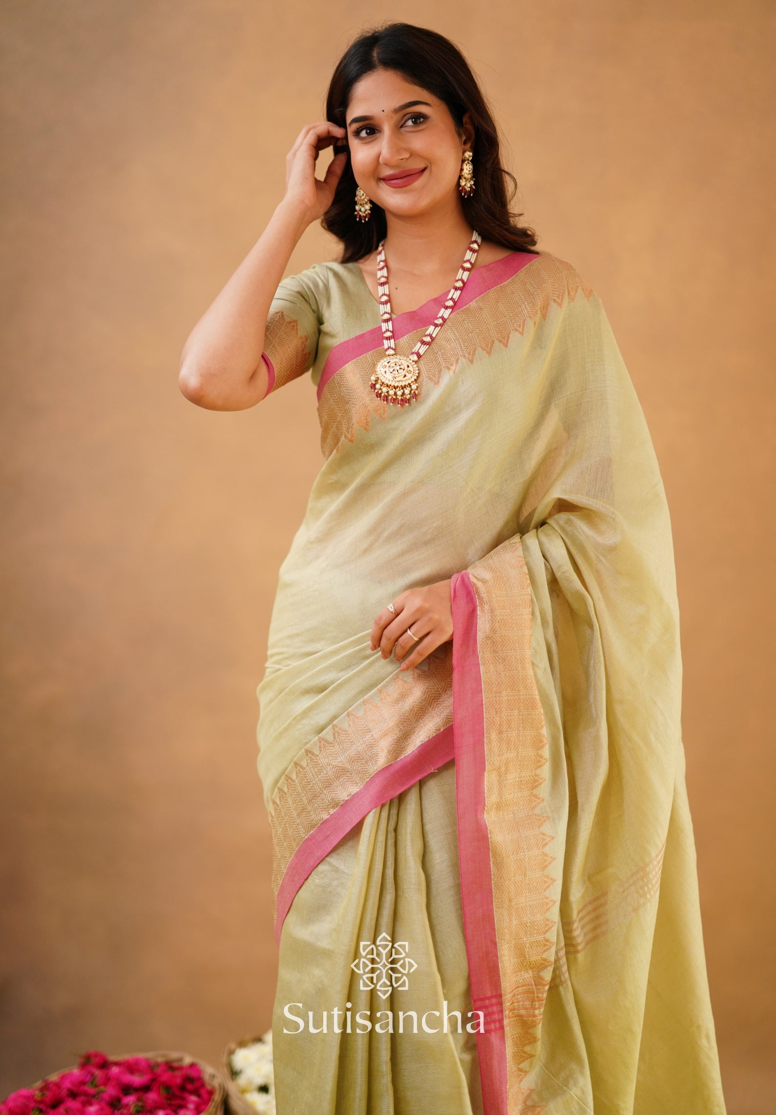 Sutisancha Handloom Cotton Designer Tissue Saree