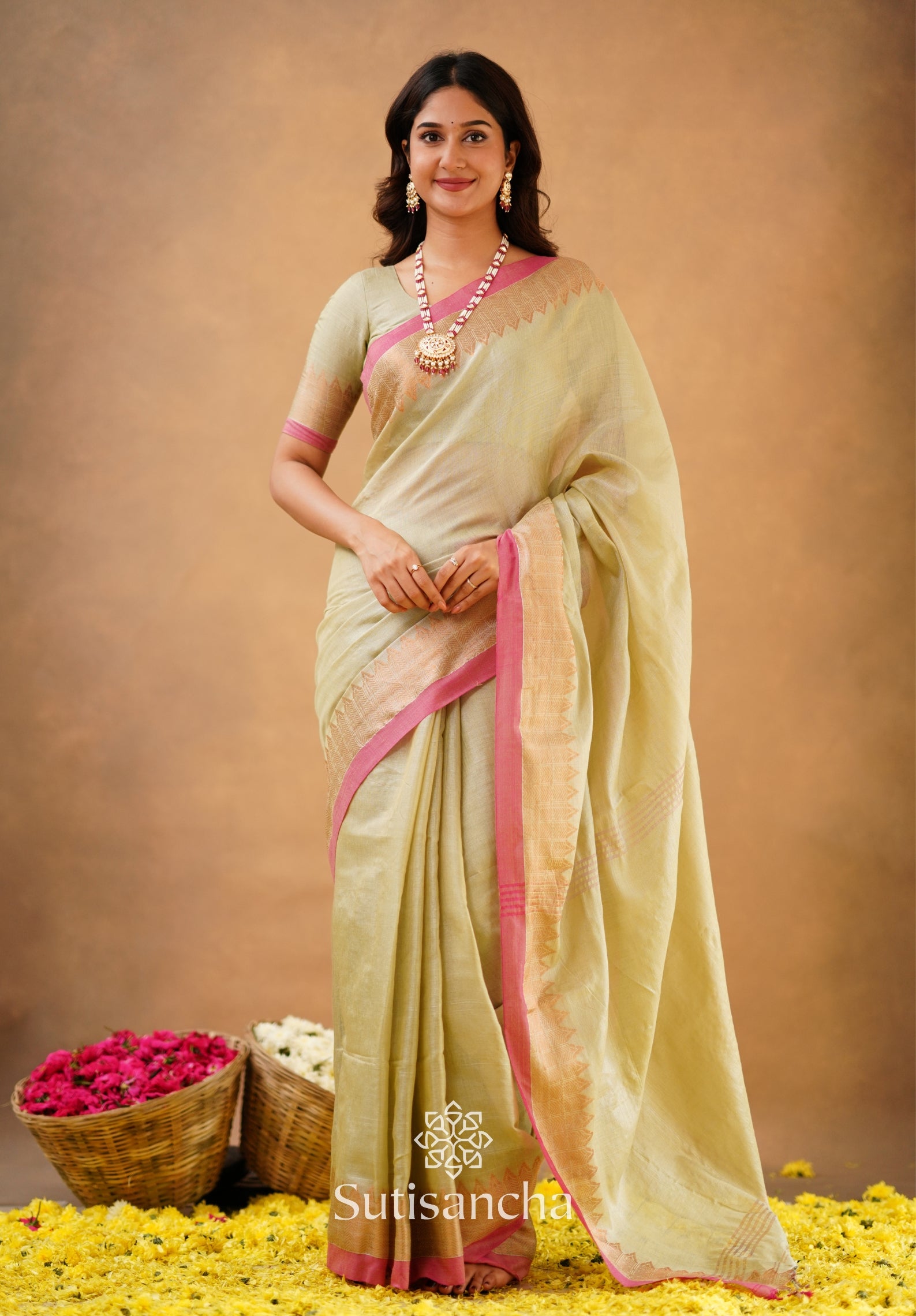 Sutisancha Handloom Cotton Designer Tissue Saree