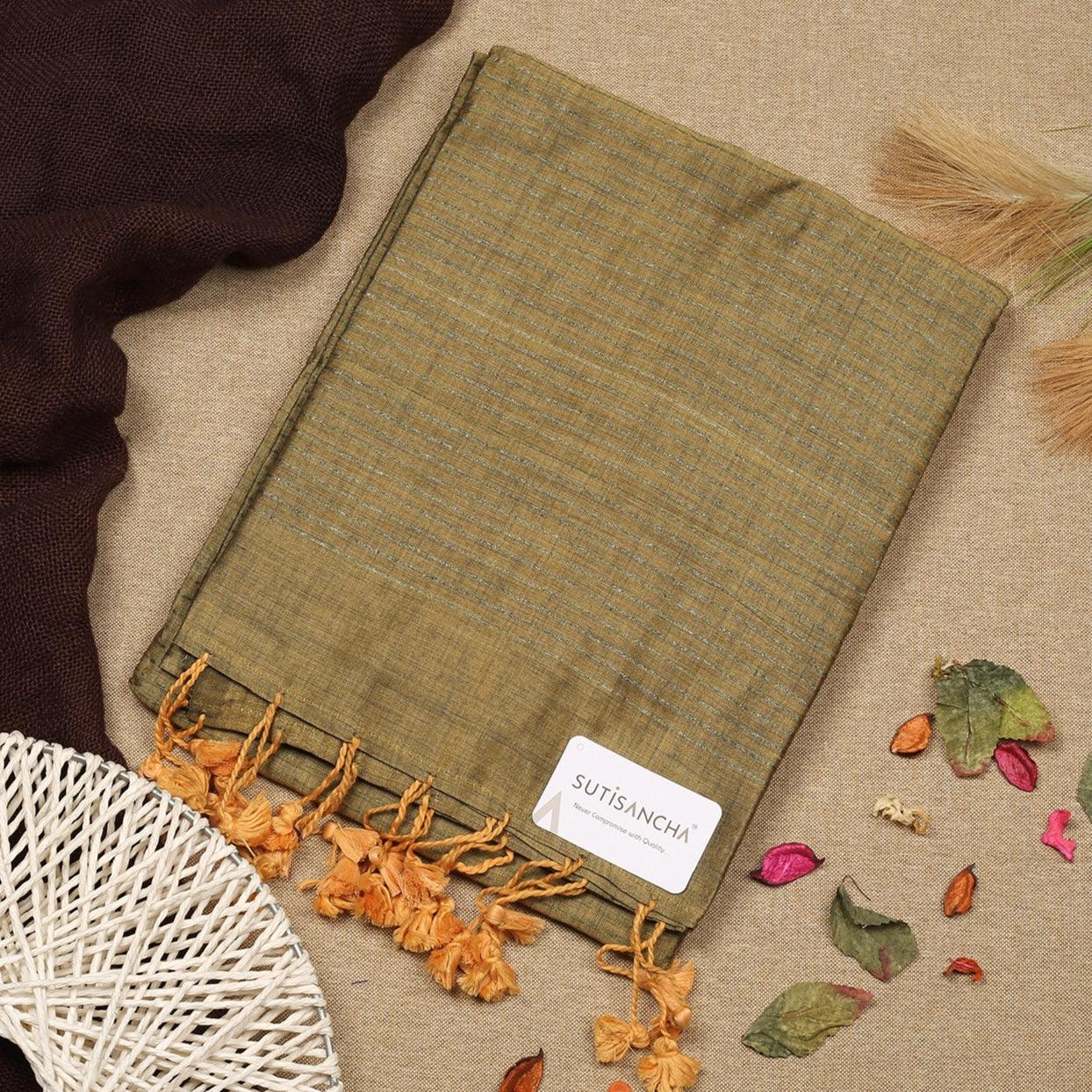 Sutisancha Metallic Zari Stripe Saree - Suti Sancha