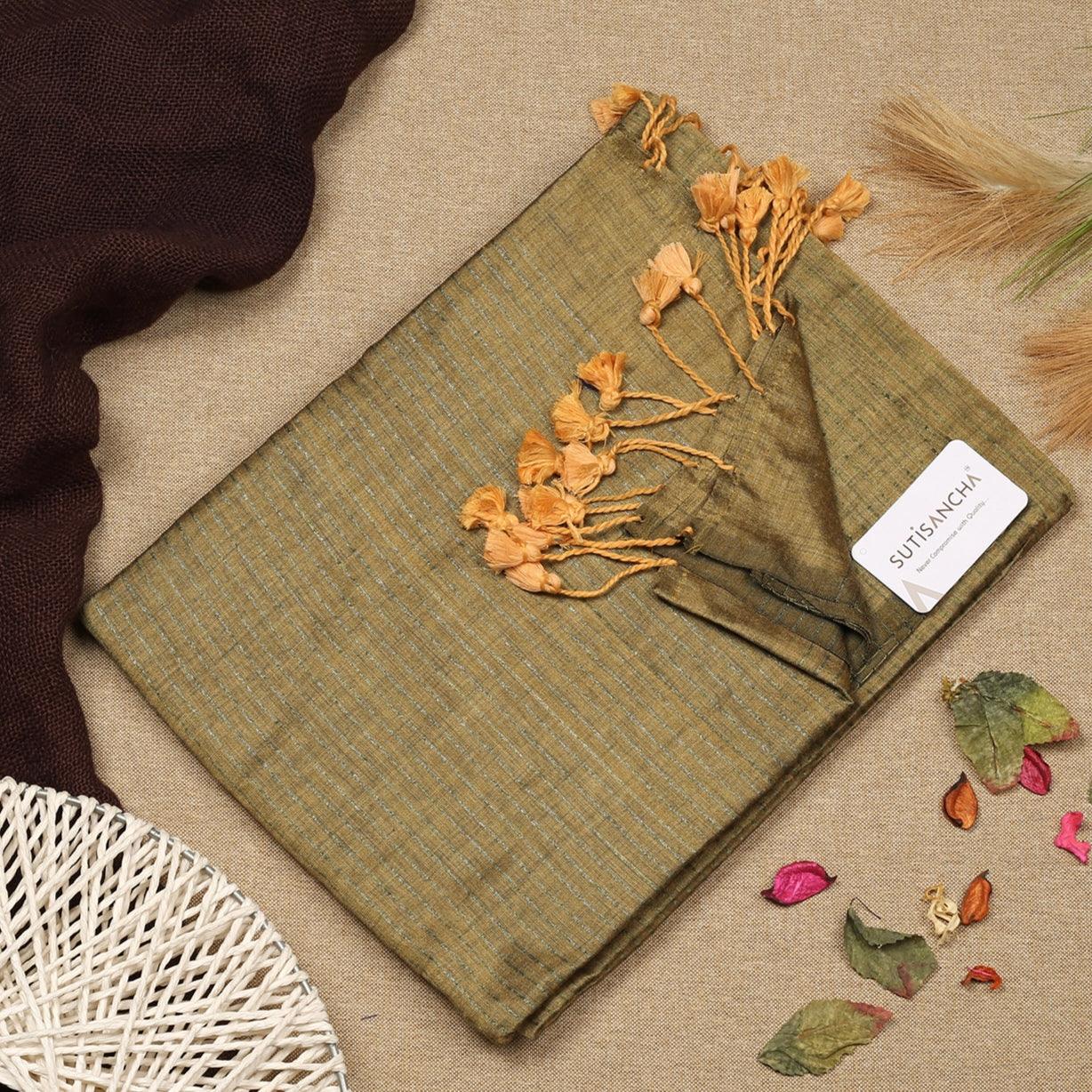 Sutisancha Metallic Zari Stripe Saree - Suti Sancha