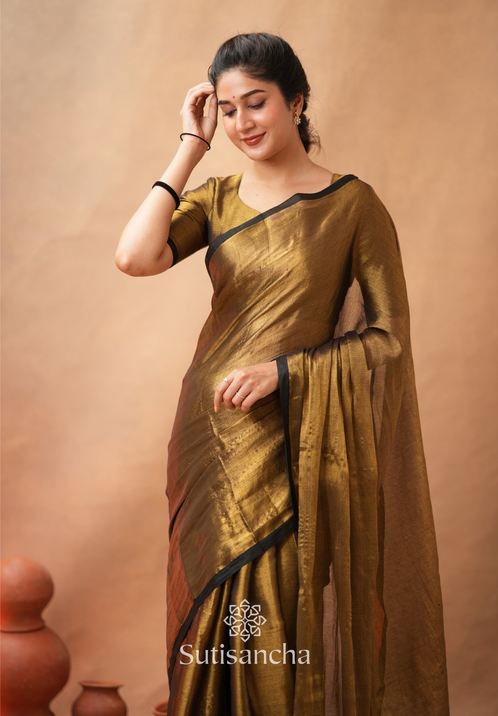 Woven Poetry Artisanal Handloom Tissue Cotton Saree