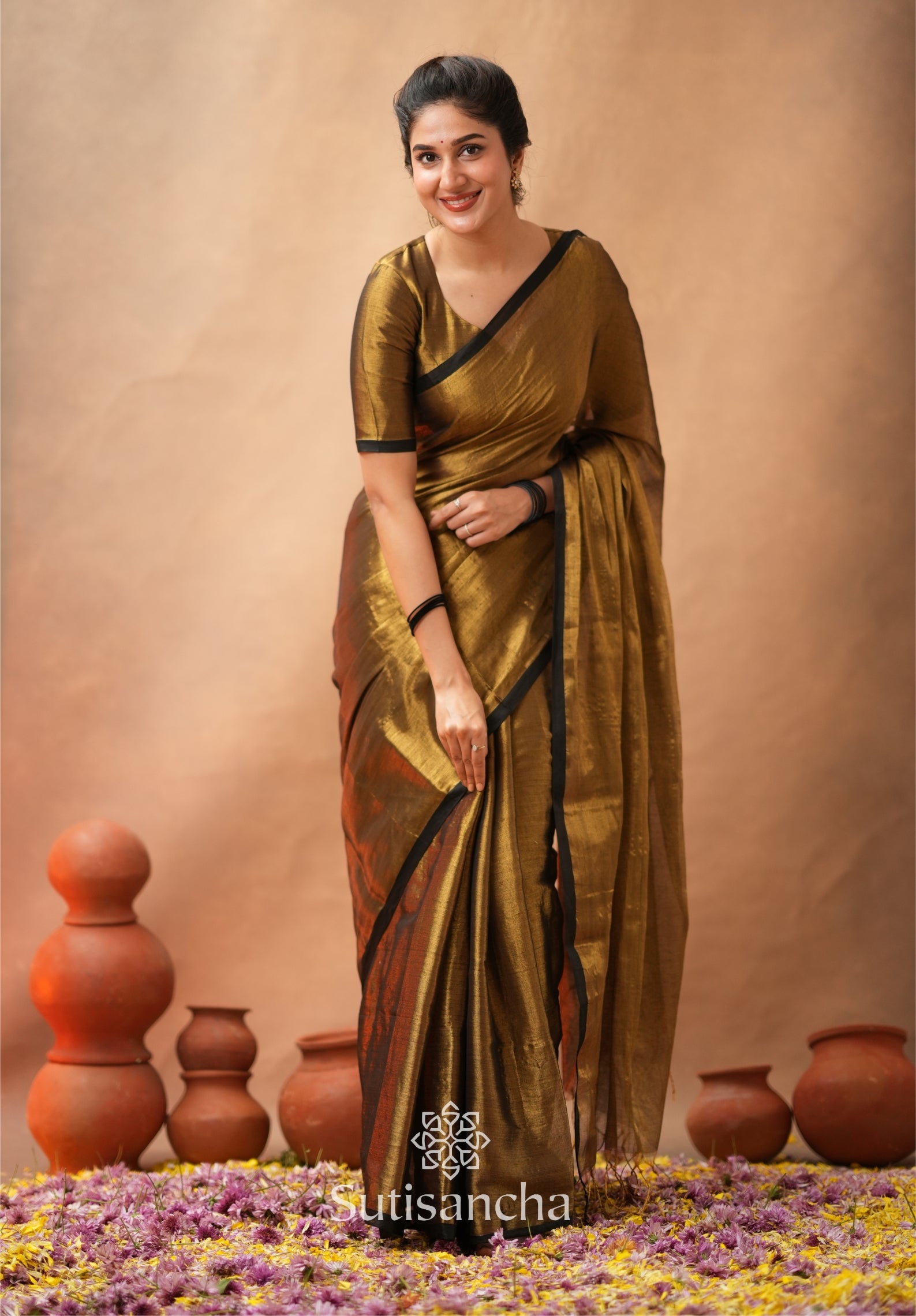 Woven Poetry Artisanal Handloom Tissue Cotton Saree