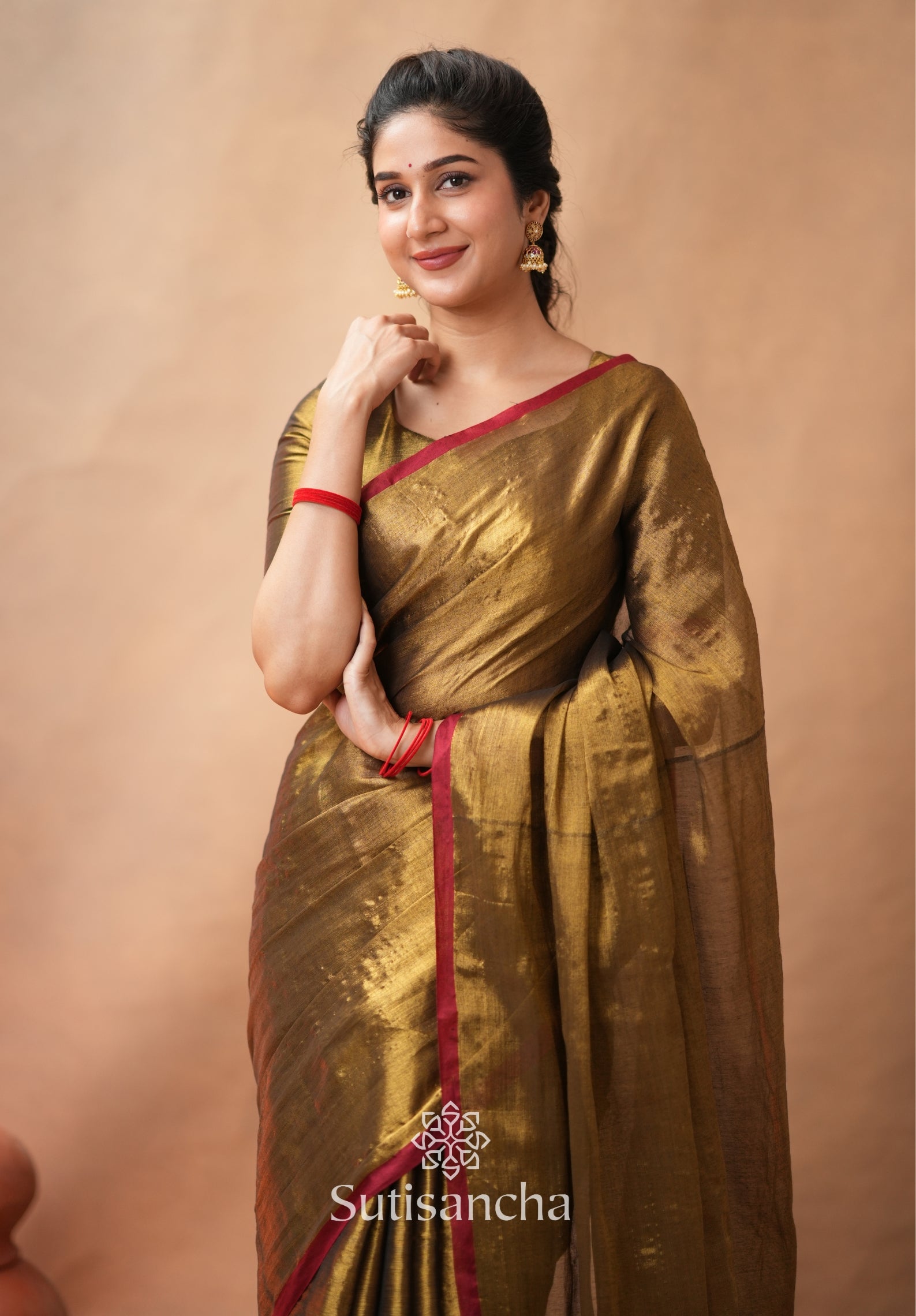 Woven Poetry Artisanal Handloom Tissue Cotton Saree