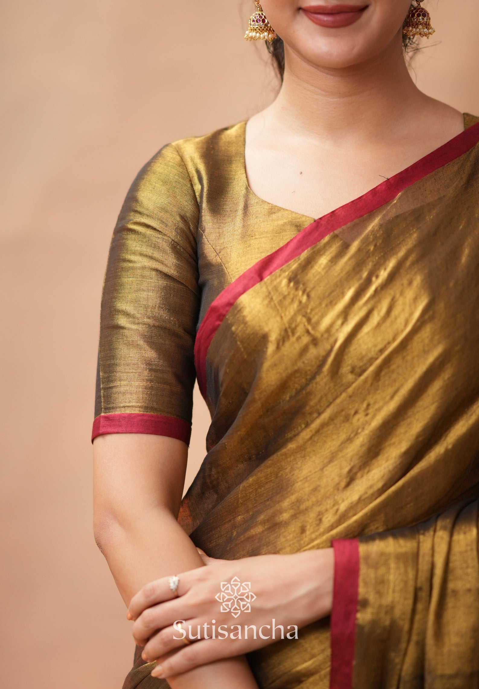 Woven Poetry Artisanal Handloom Tissue Cotton Saree