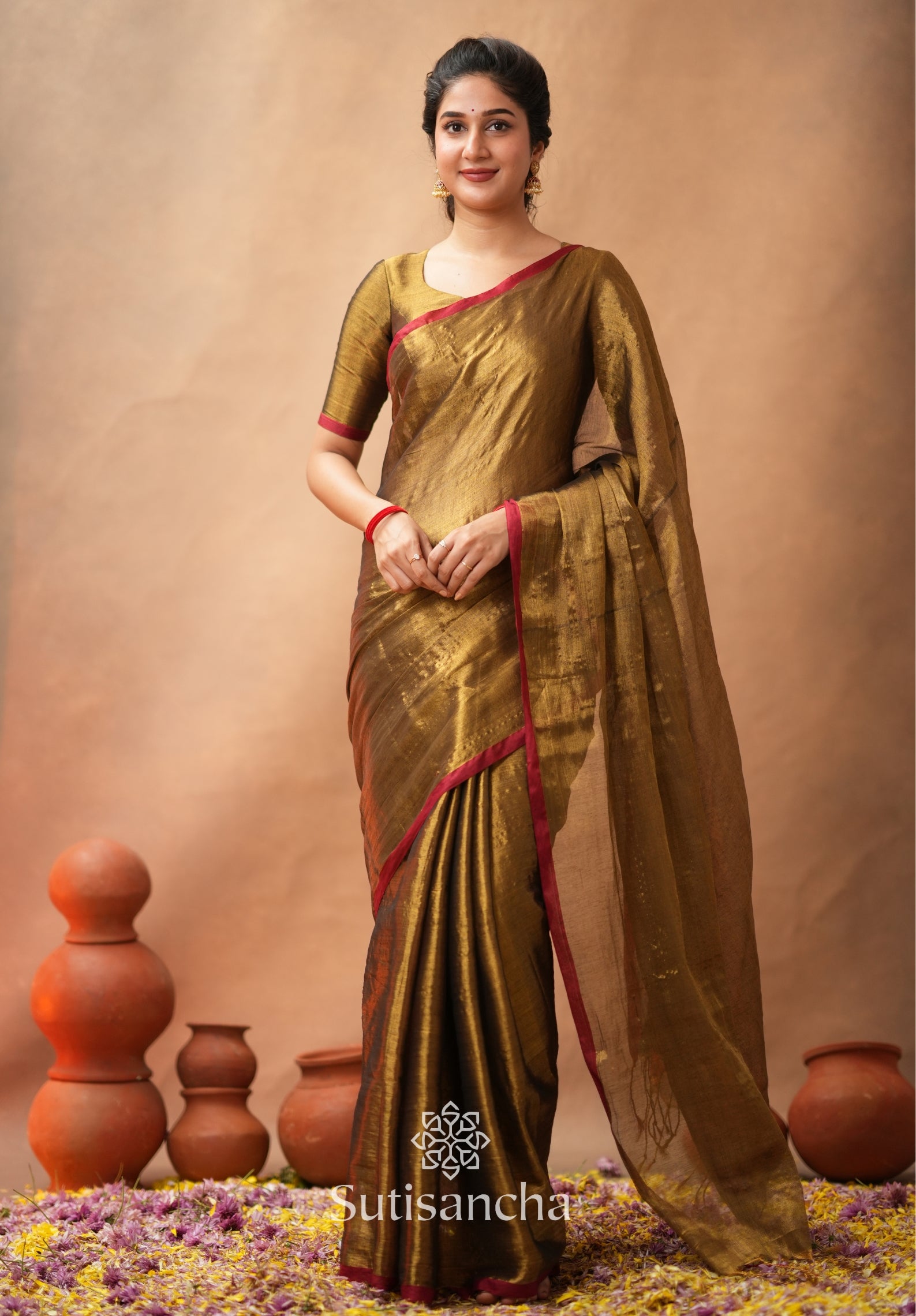 Woven Poetry Artisanal Handloom Tissue Cotton Saree