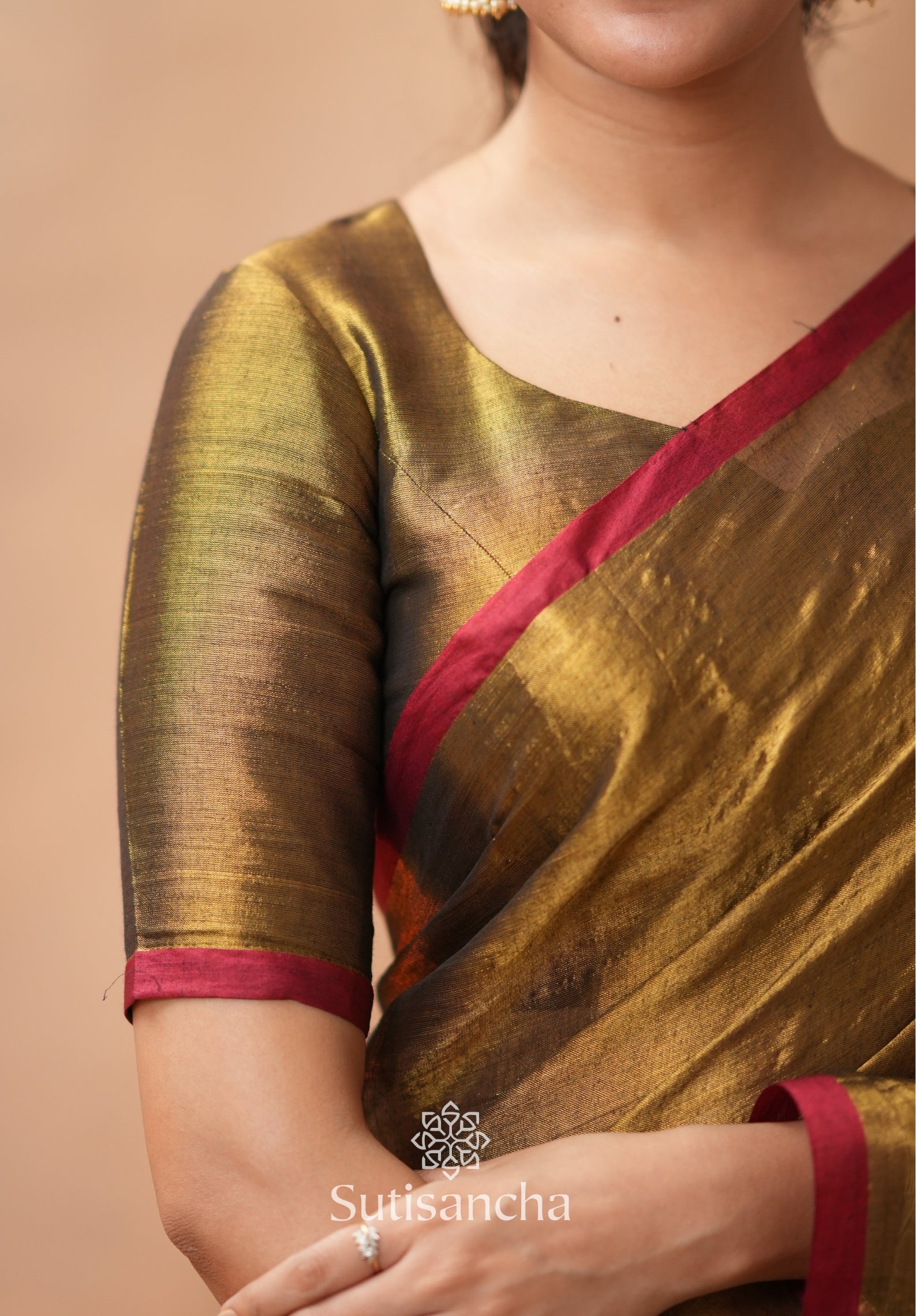 Woven Poetry Artisanal Handloom Tissue Cotton Saree