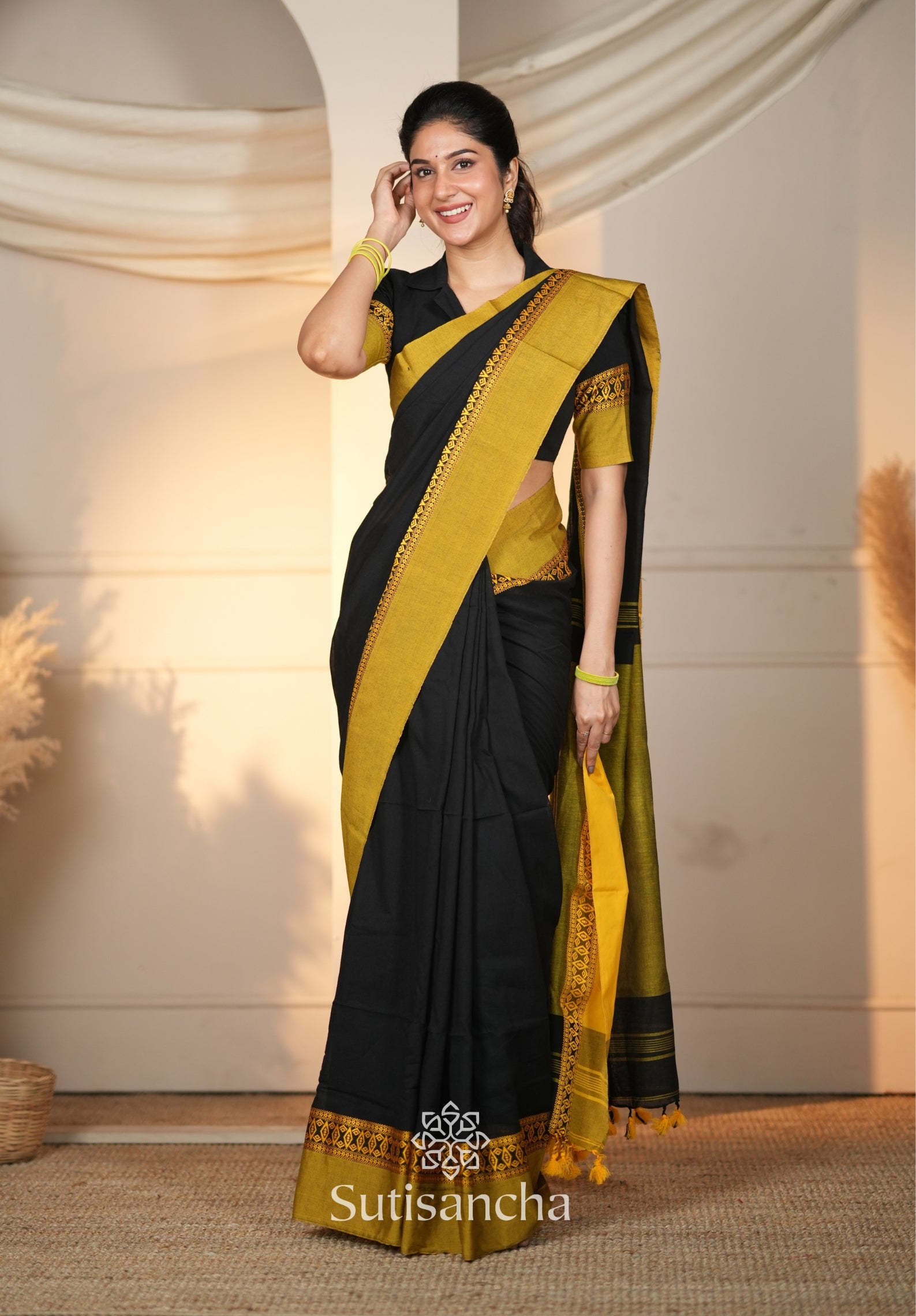 Timeless Weave Bengal Cotton Saree by Sutisancha