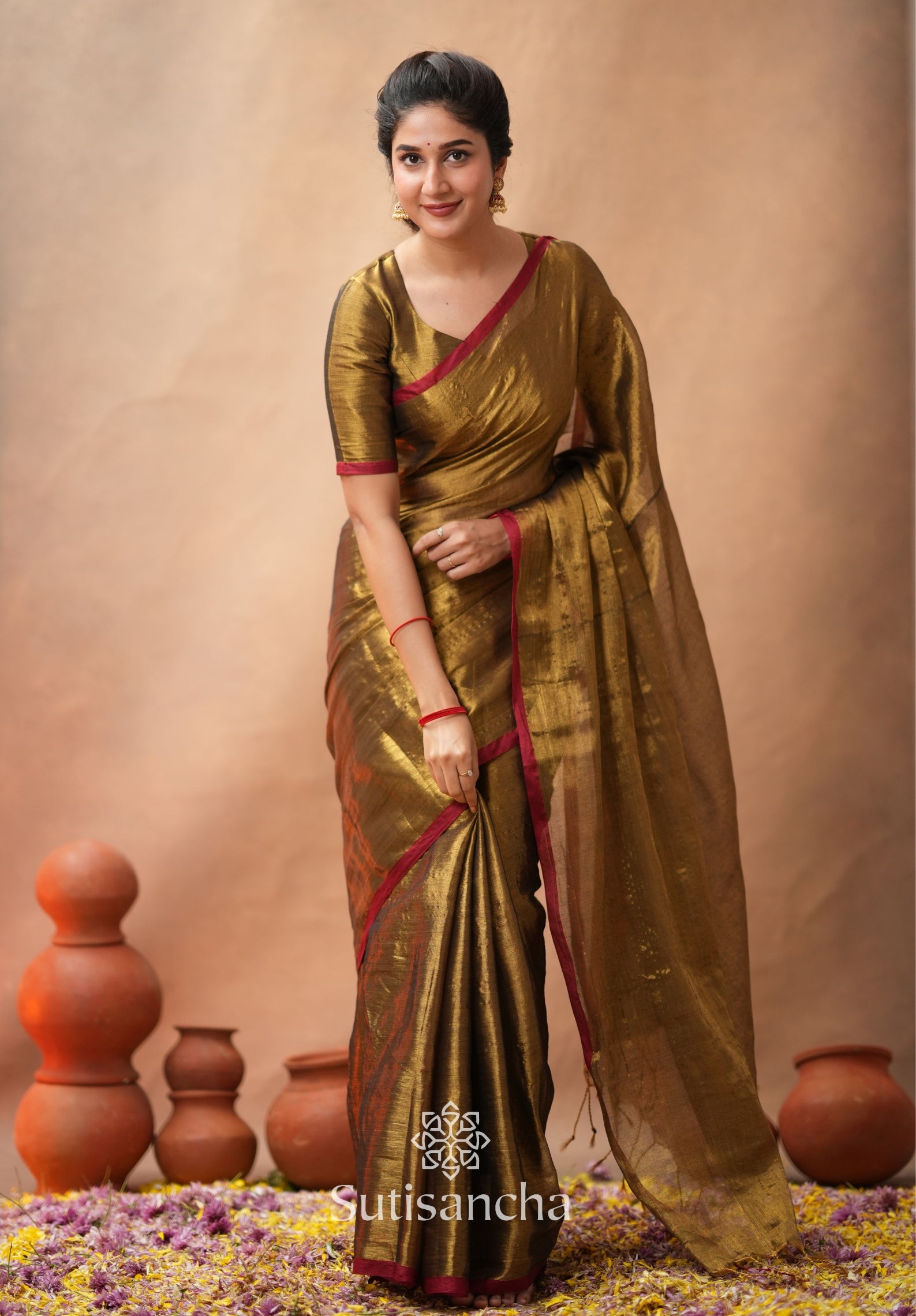 Woven Poetry Artisanal Handloom Tissue Cotton Saree