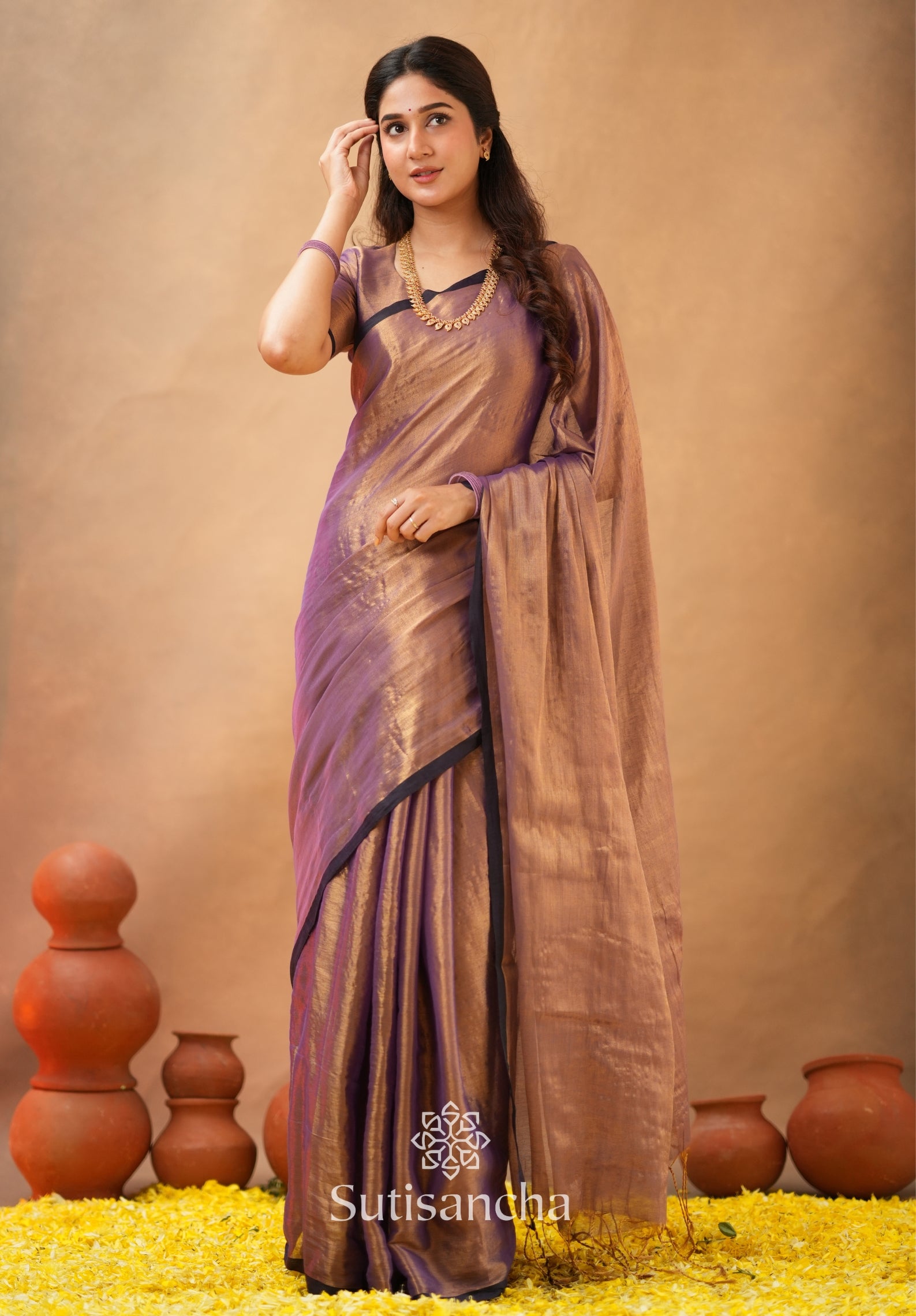 Woven Poetry Artisanal Handloom Tissue Cotton Saree