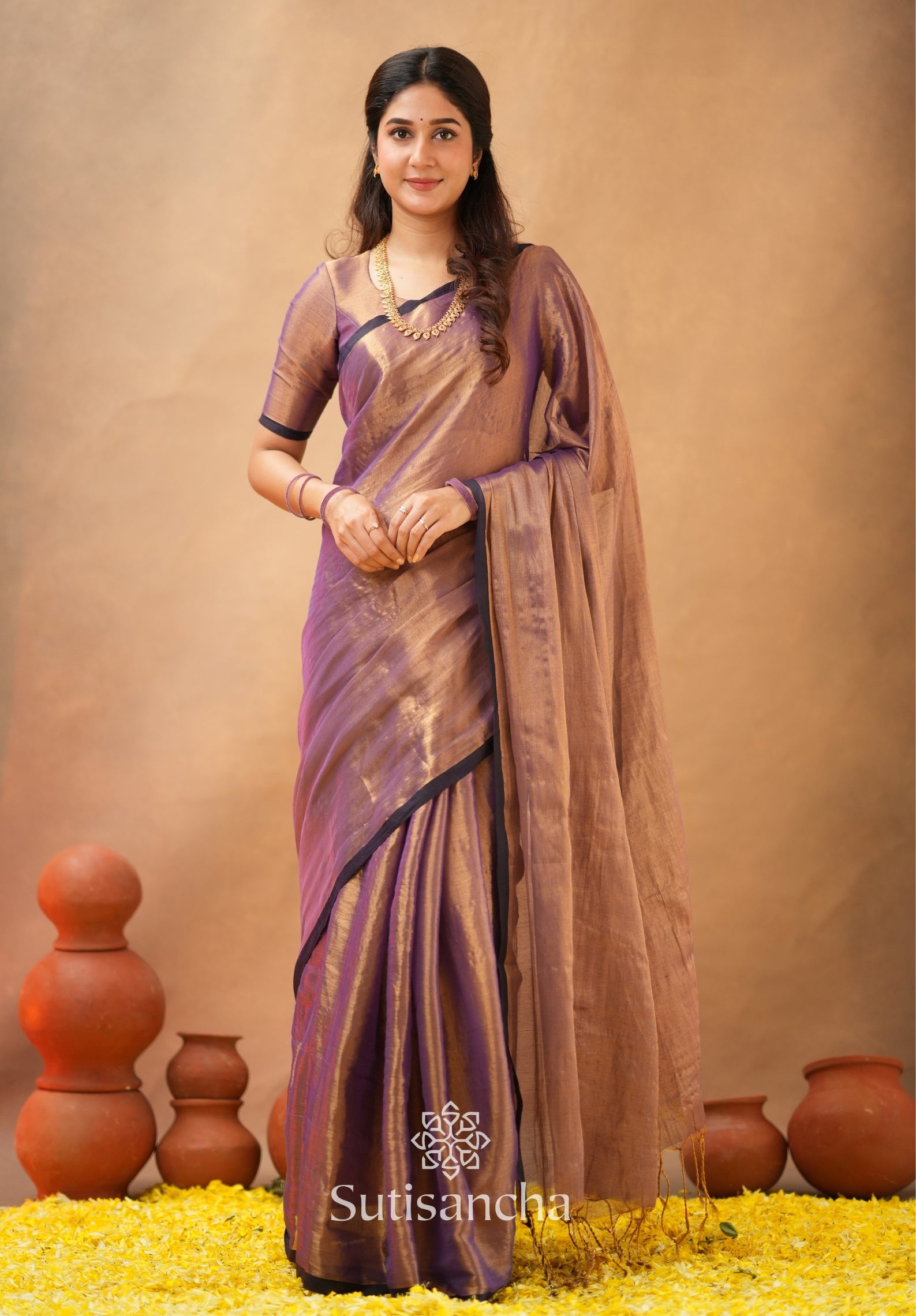 Woven Poetry Artisanal Handloom Tissue Cotton Saree