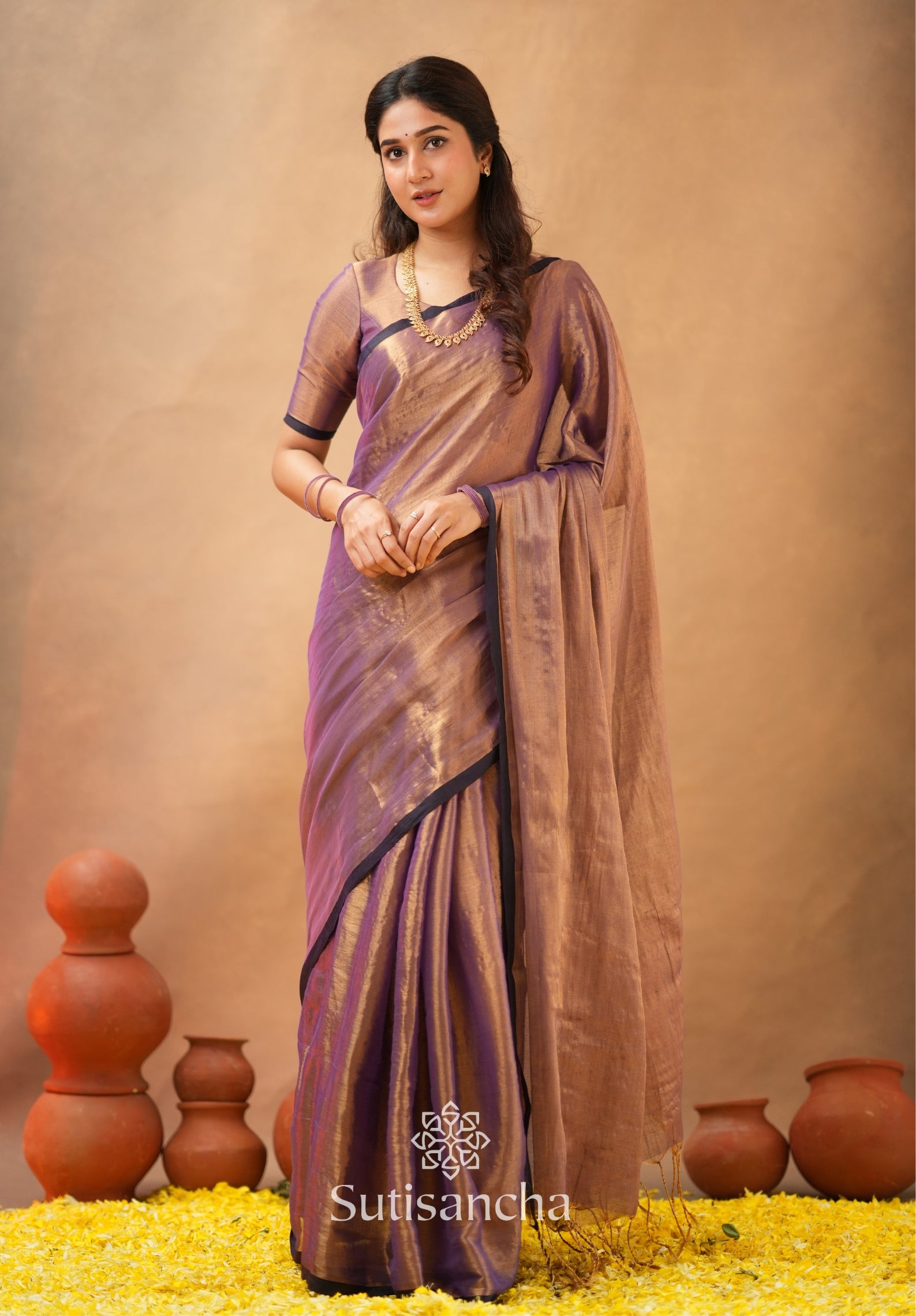 Woven Poetry Artisanal Handloom Tissue Cotton Saree